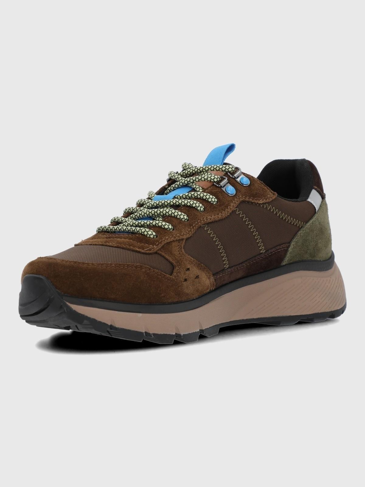 Zapatilla Cuero Hombre Lux Café-5