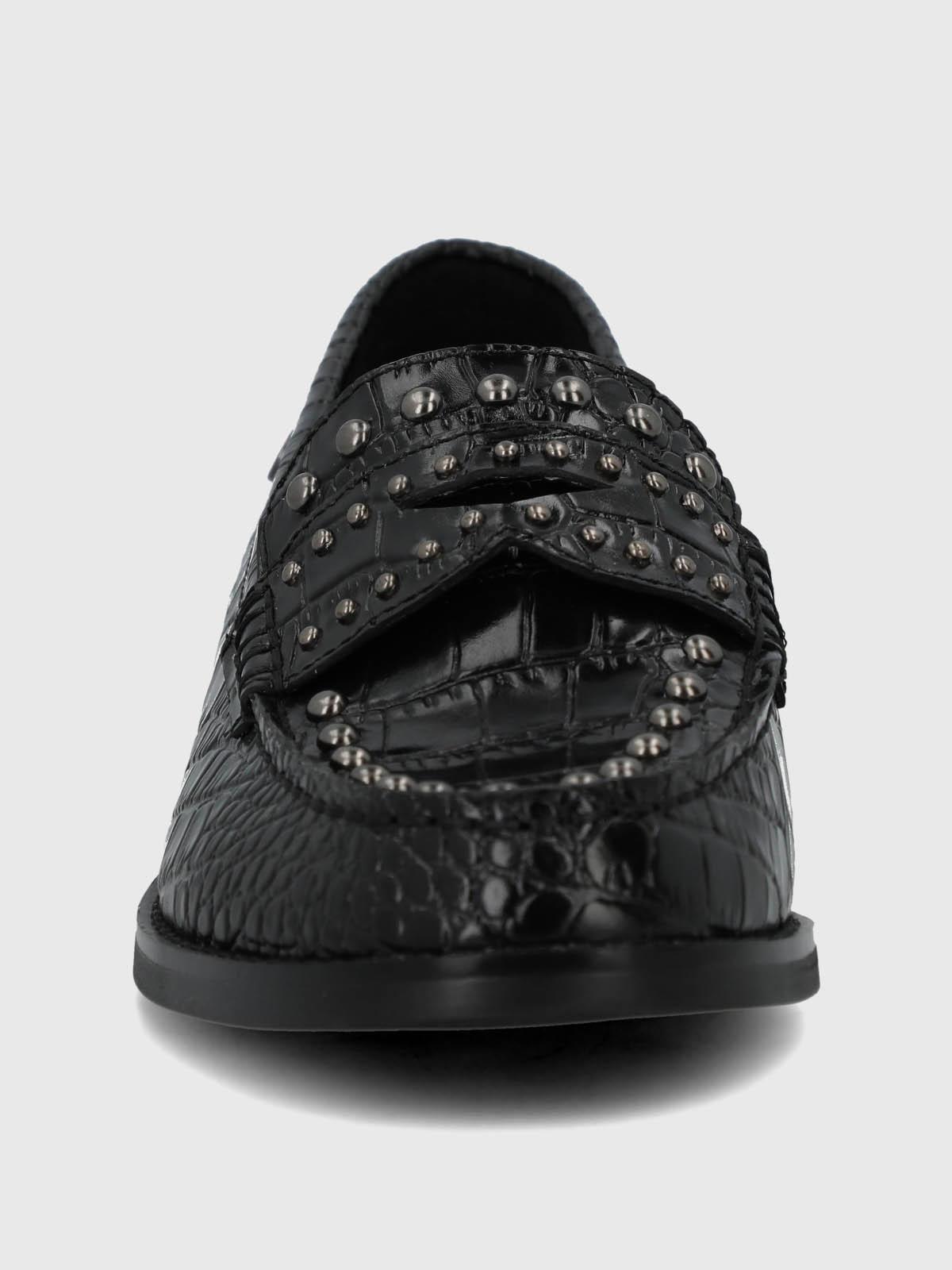 Mocasin Cuero Mujer Crota Negro-3