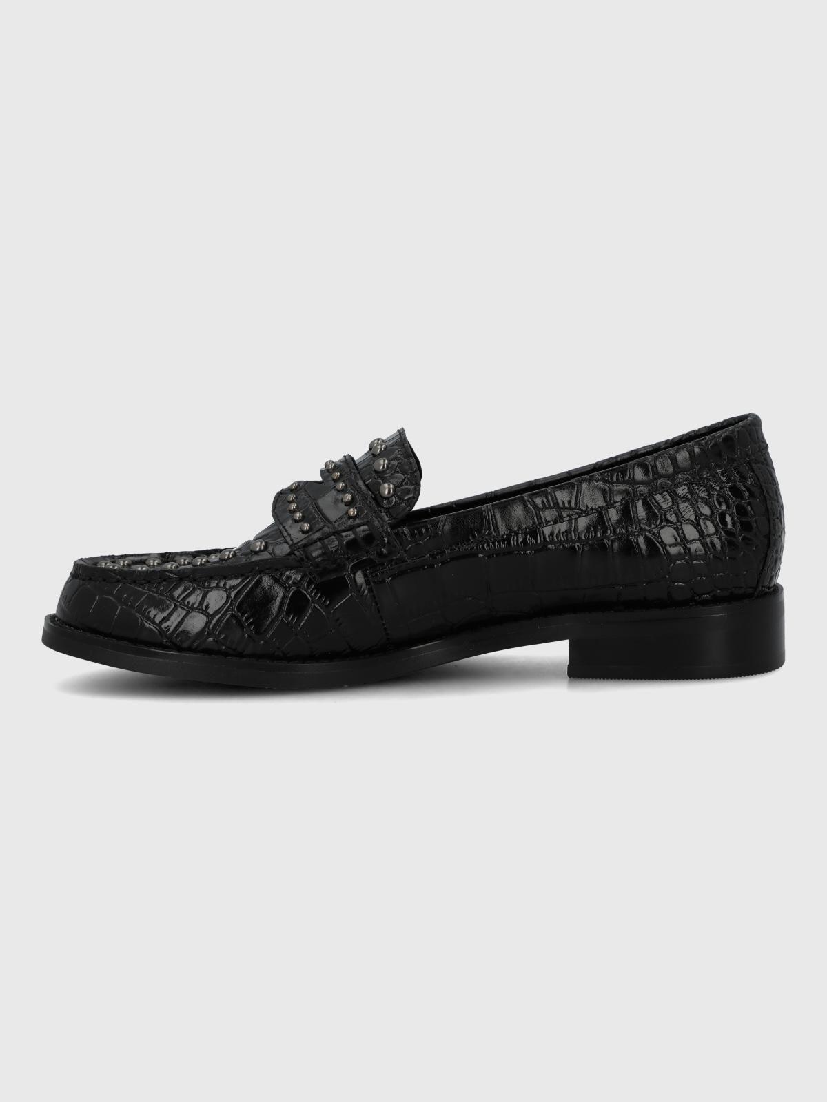 Mocasin Cuero Mujer Crota Negro-5