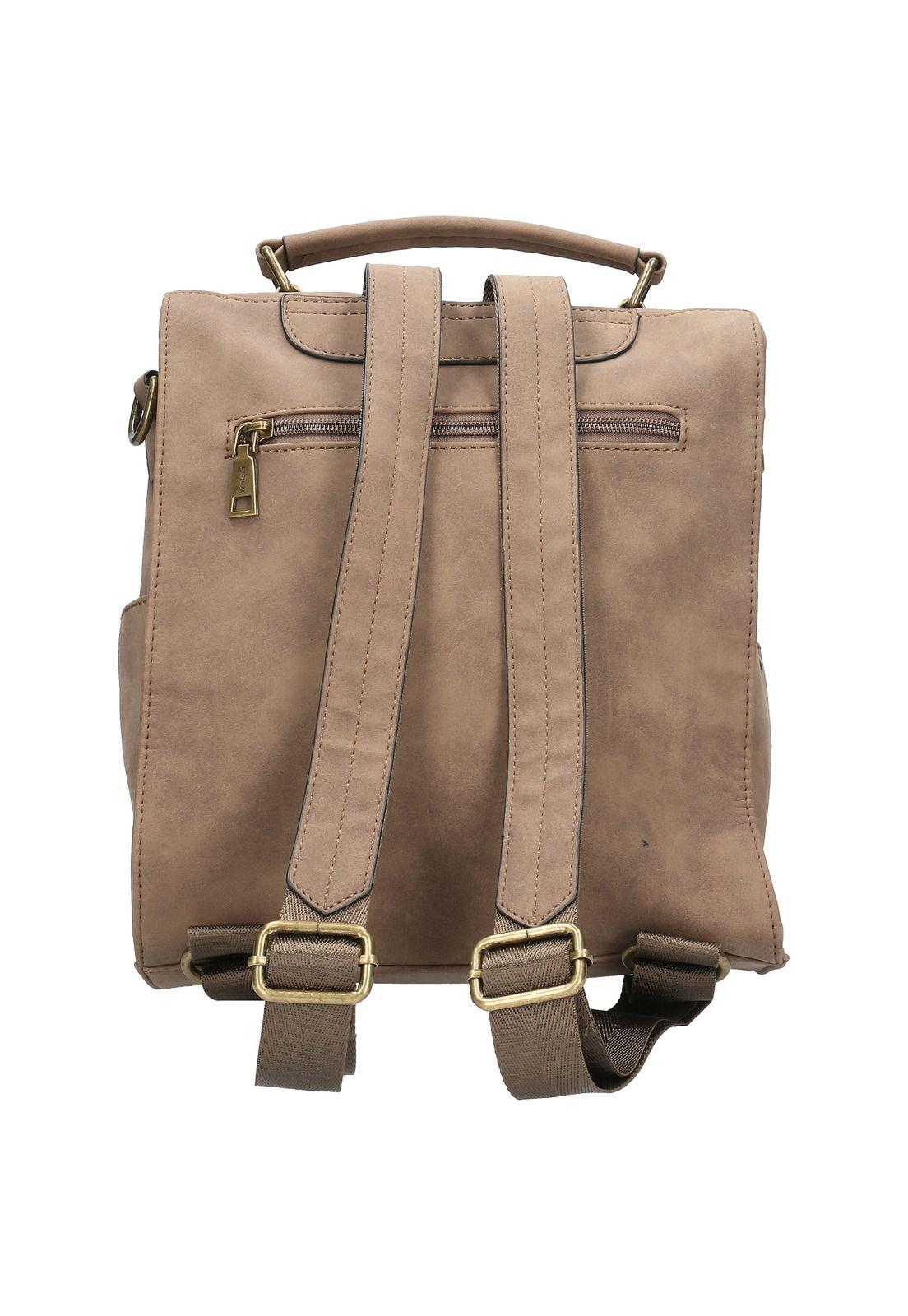 Mochila Convertible Mujer Flora Backbag Café-2