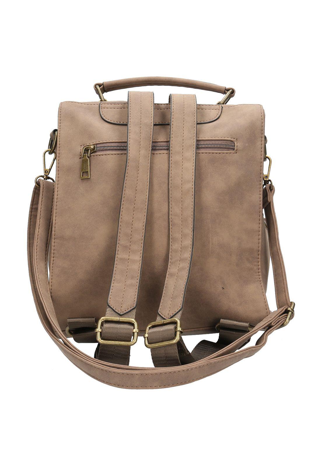 Mochila Convertible Mujer Flora Backbag Café-3