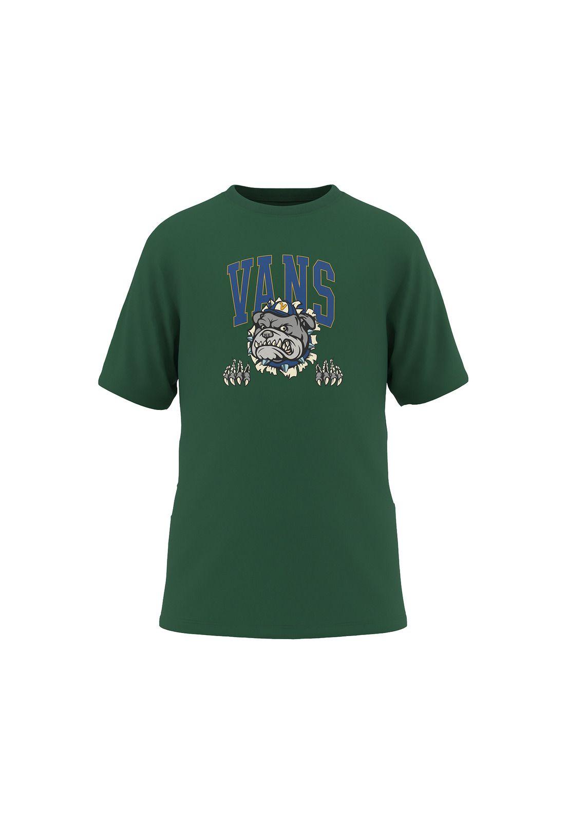 Polera Manga Corta Varsity Bulldog Ss Verde Niño-0