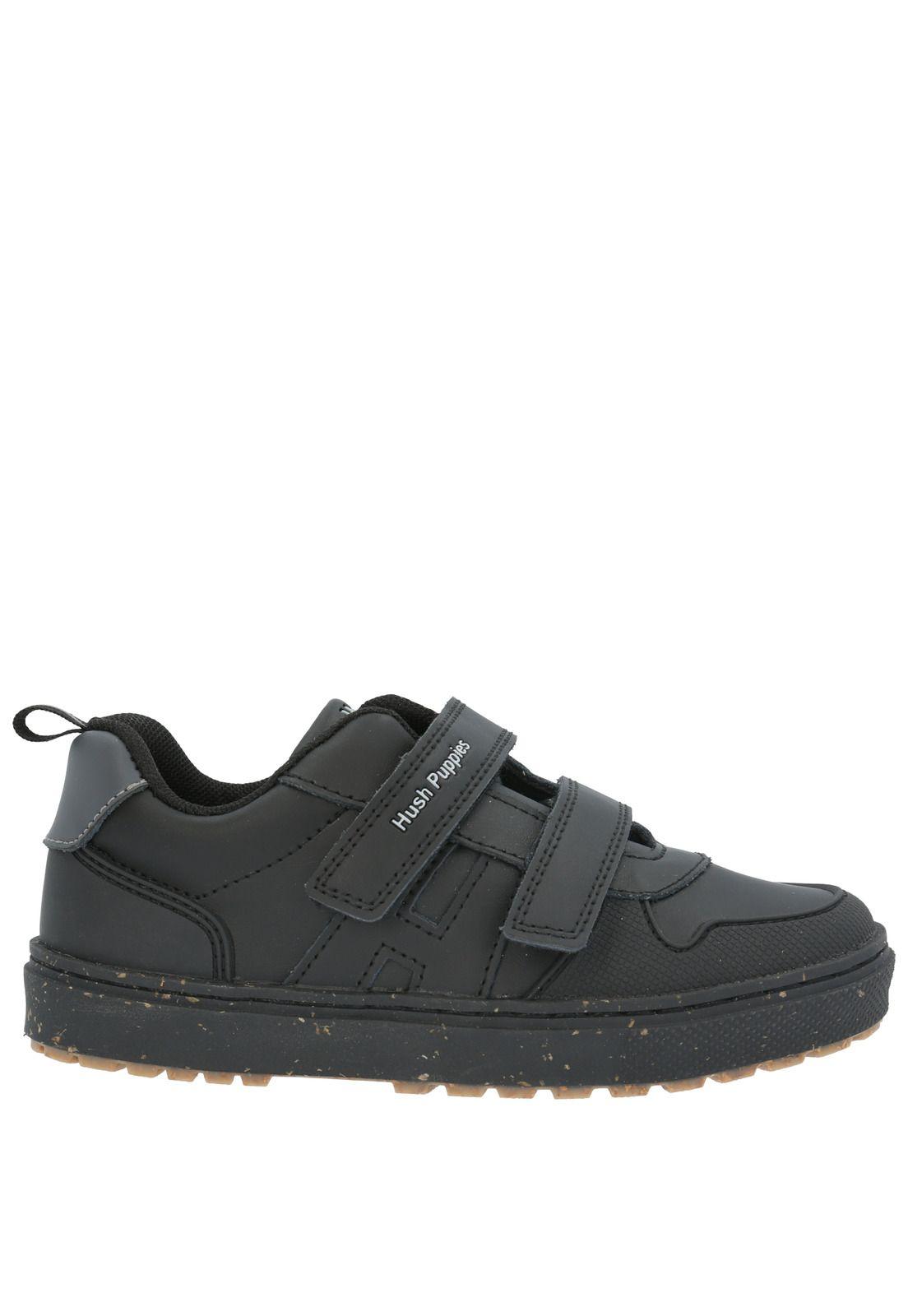 Zapatilla velcr Escolar Oliver negro niño-4