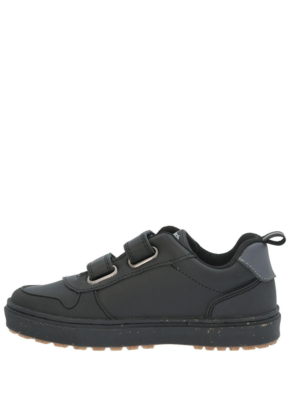 Zapatilla velcr Escolar Oliver negro niño-6