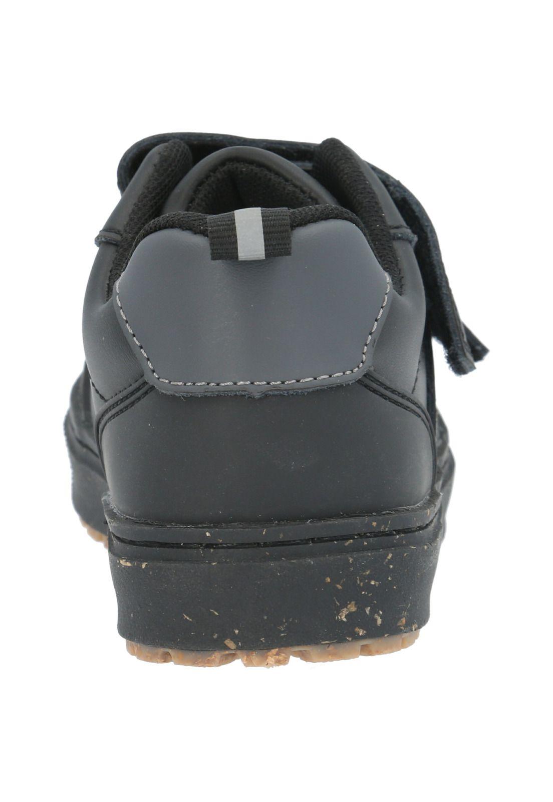 Zapatilla velcr Escolar Oliver negro niño-7