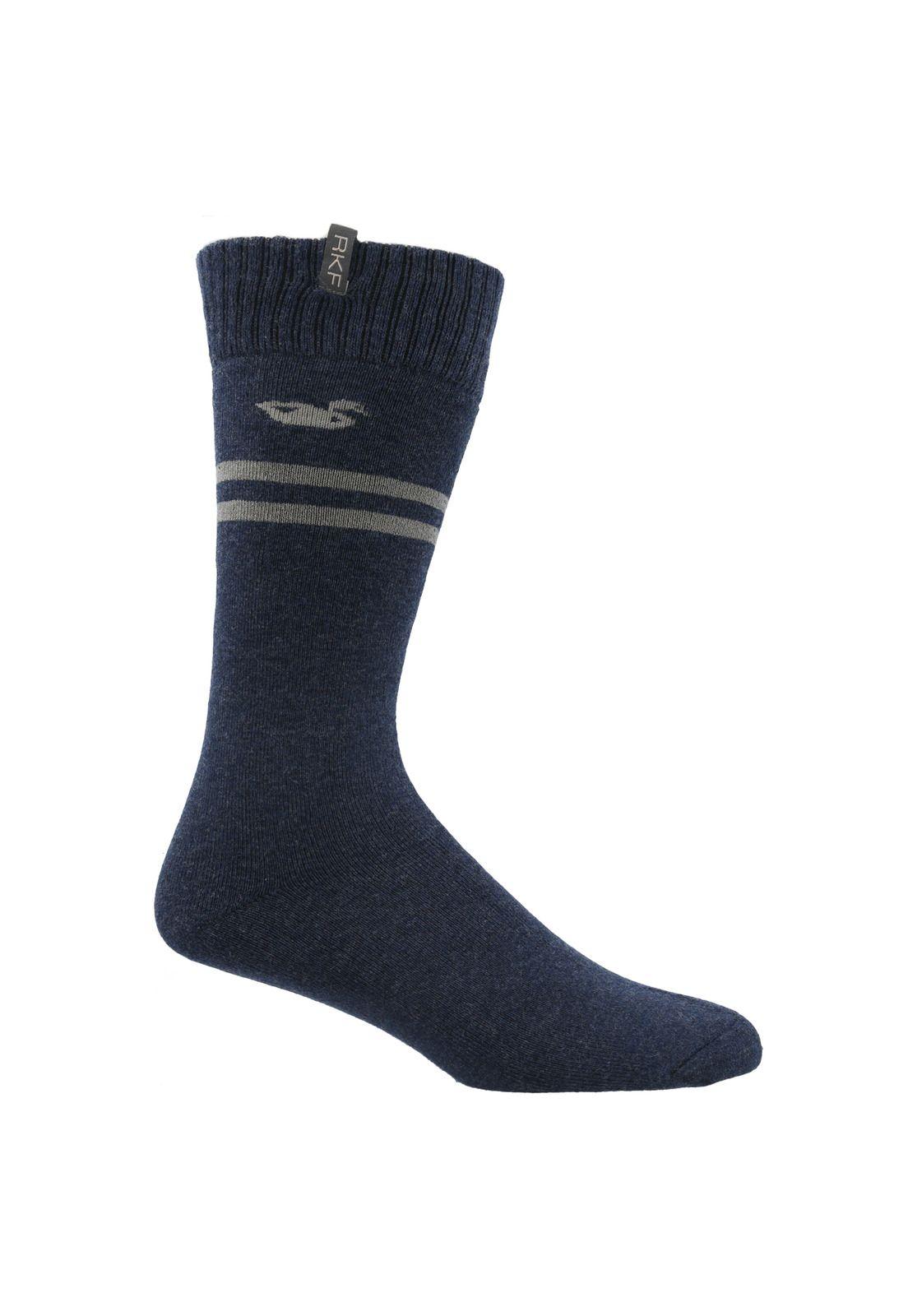 Calcetín Bambú Hombre Heavy Plain Azul-0
