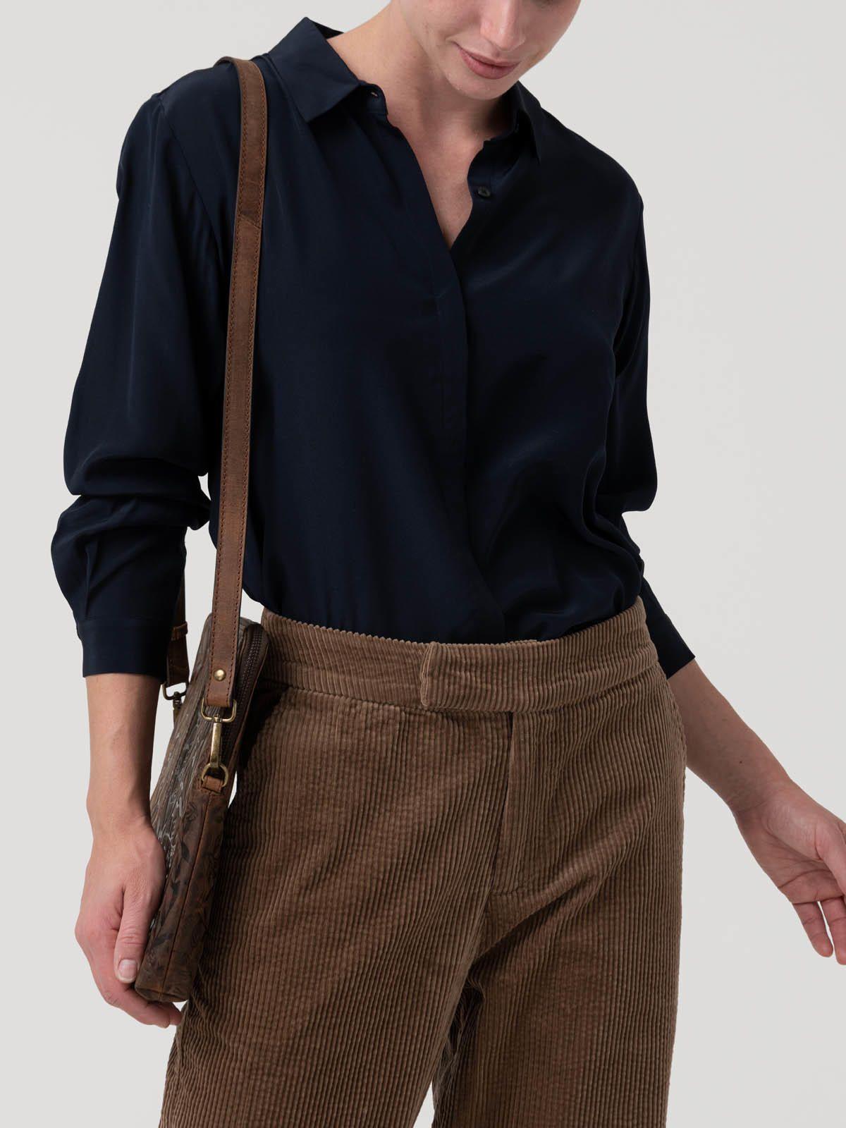 Blusa Seda Mujer Rose Azul-4