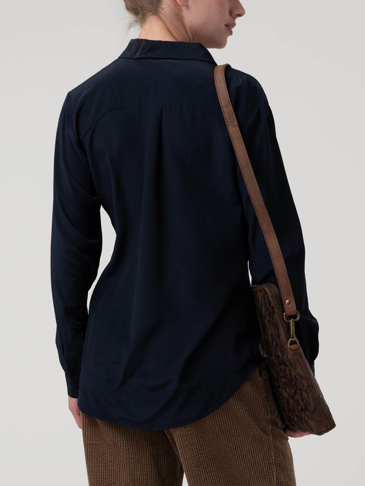 Blusa Seda Mujer Rose Azul-5