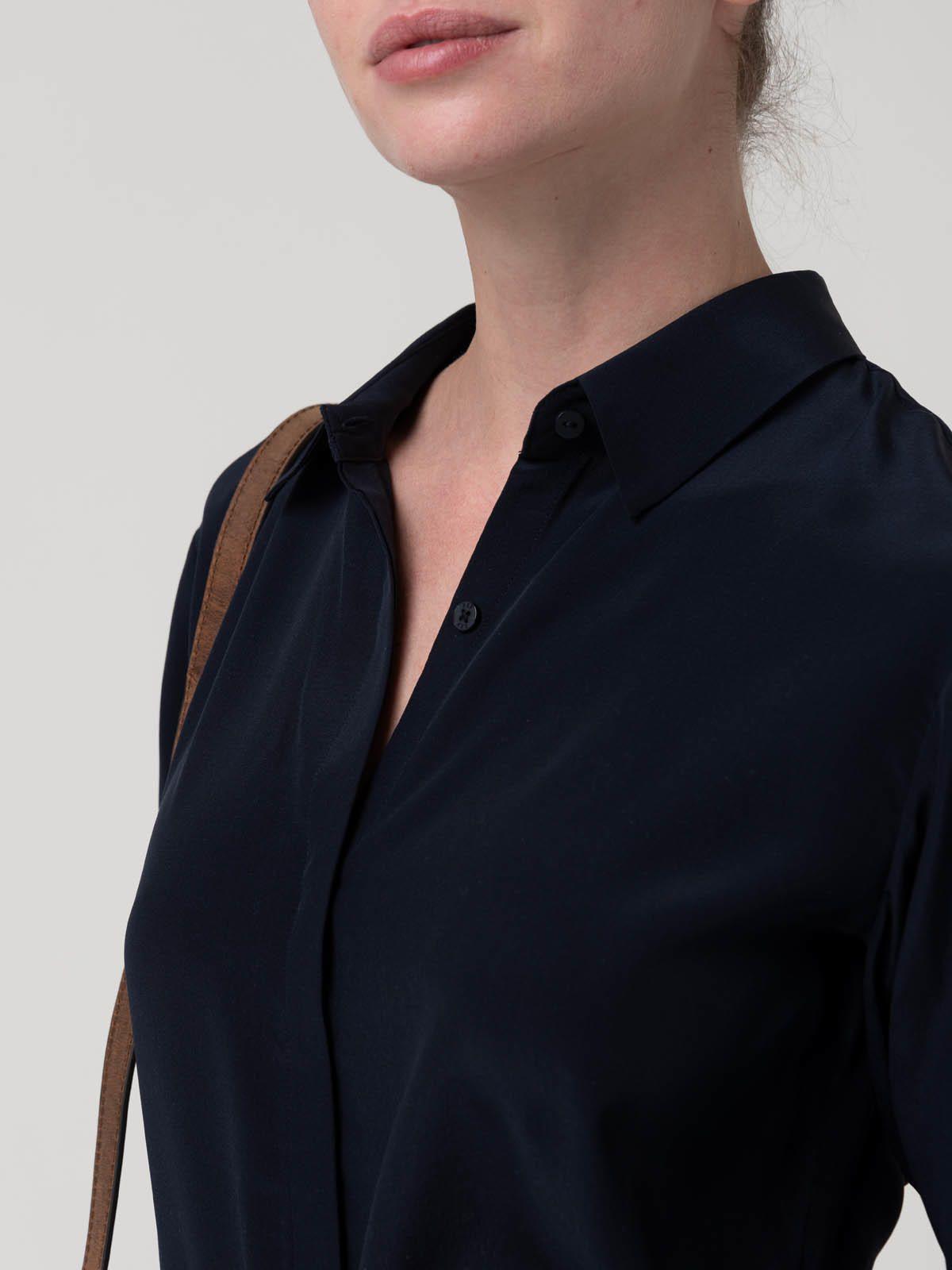 Blusa Seda Mujer Rose Azul-6