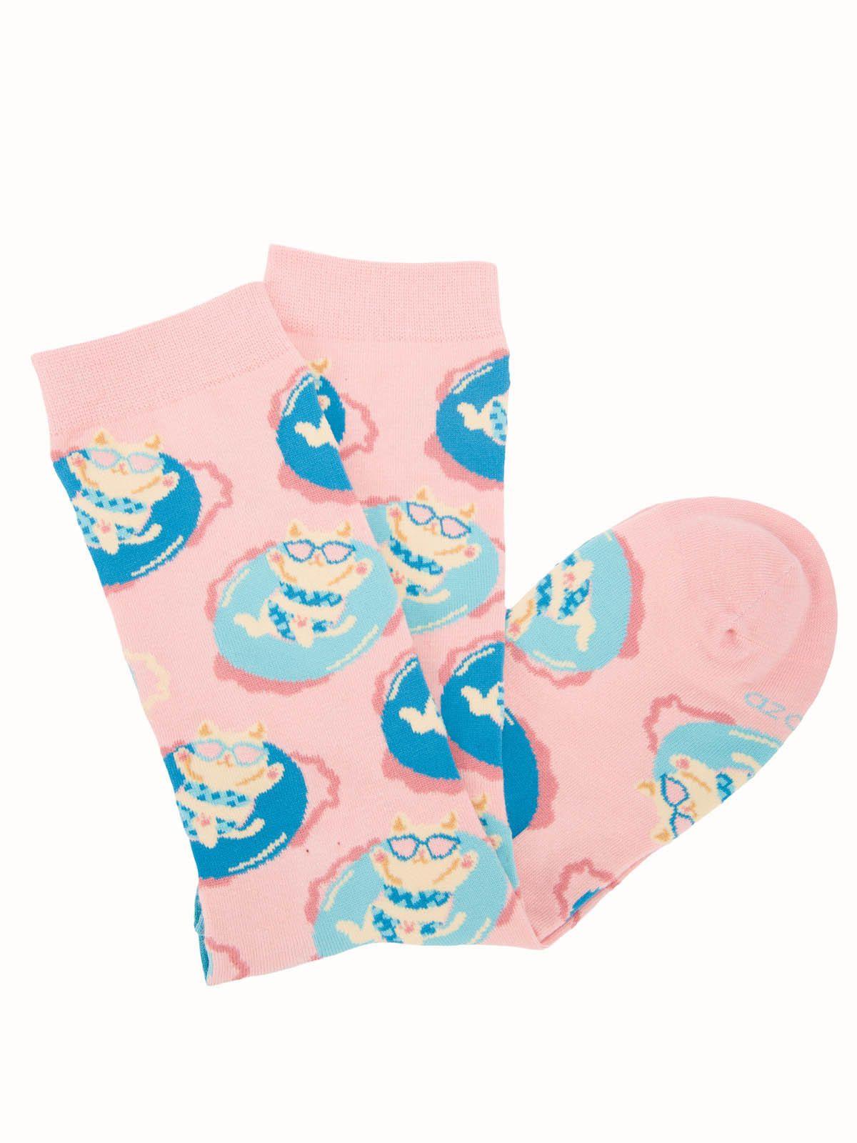 Calcetín Algodón Mujer C Cat Rosado-2