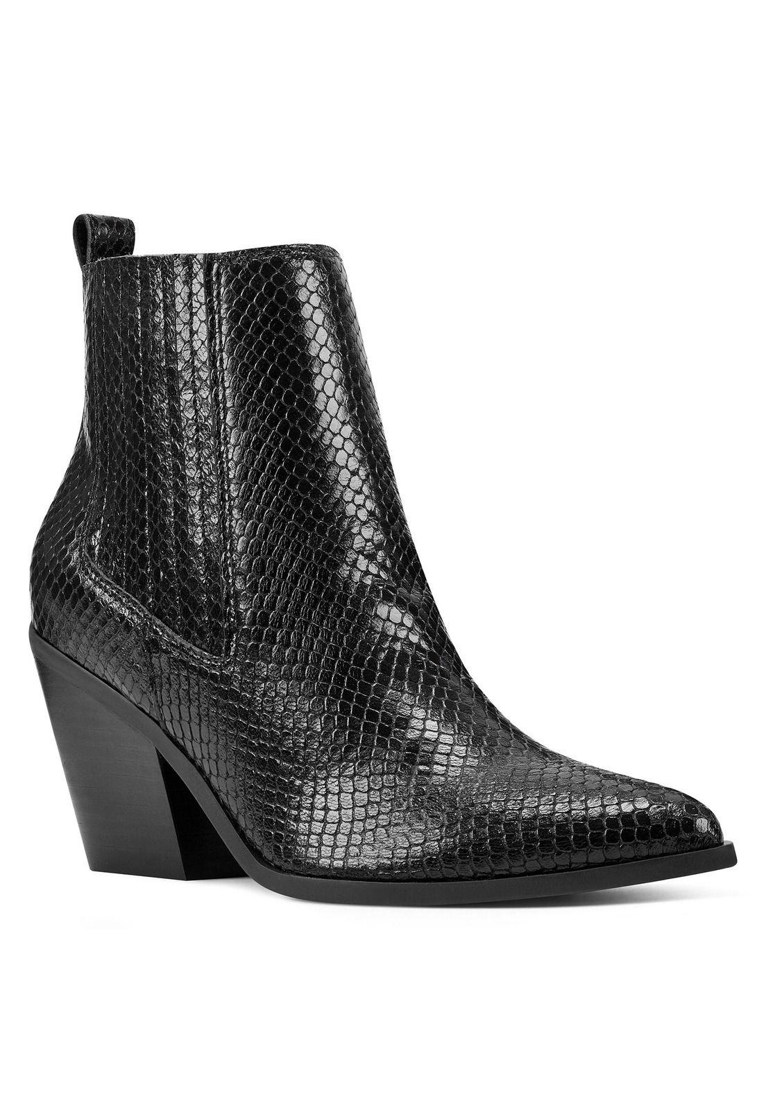 Botín Cuero Lexa Negro Mujer-0