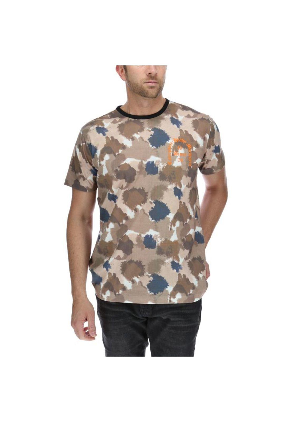 Polera Mc Hombre Camo Overprint Tee Marrón-0