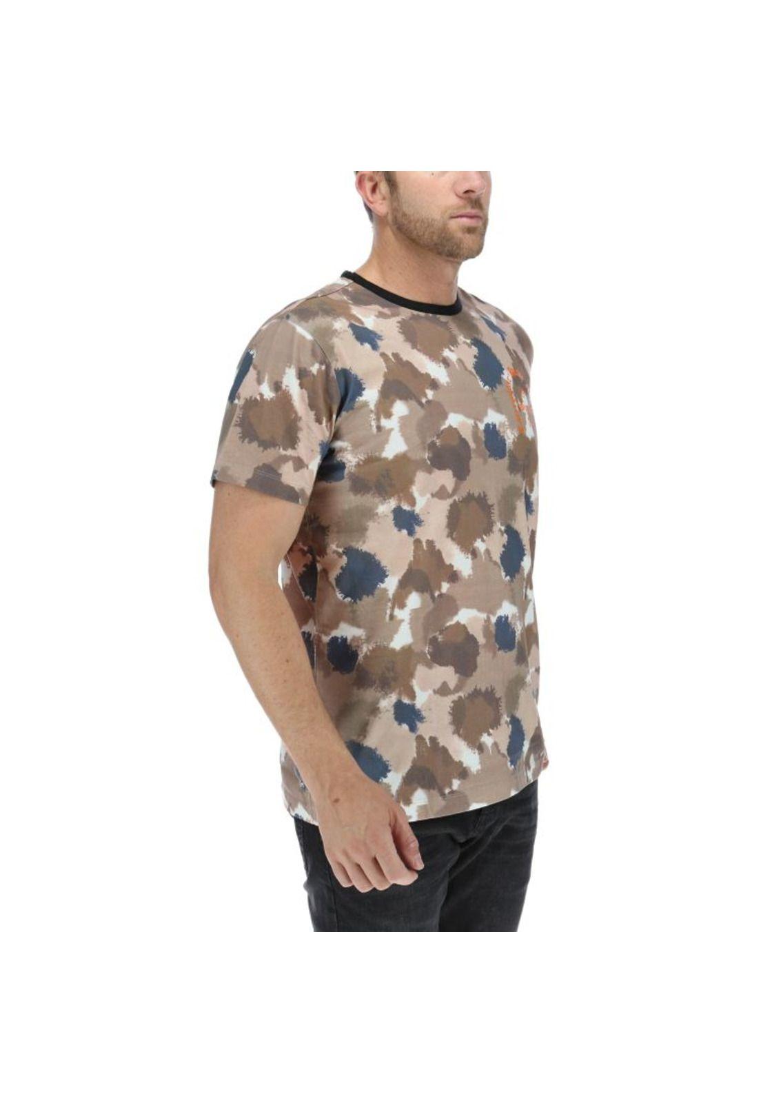 Polera Mc Hombre Camo Overprint Tee Marrón-3