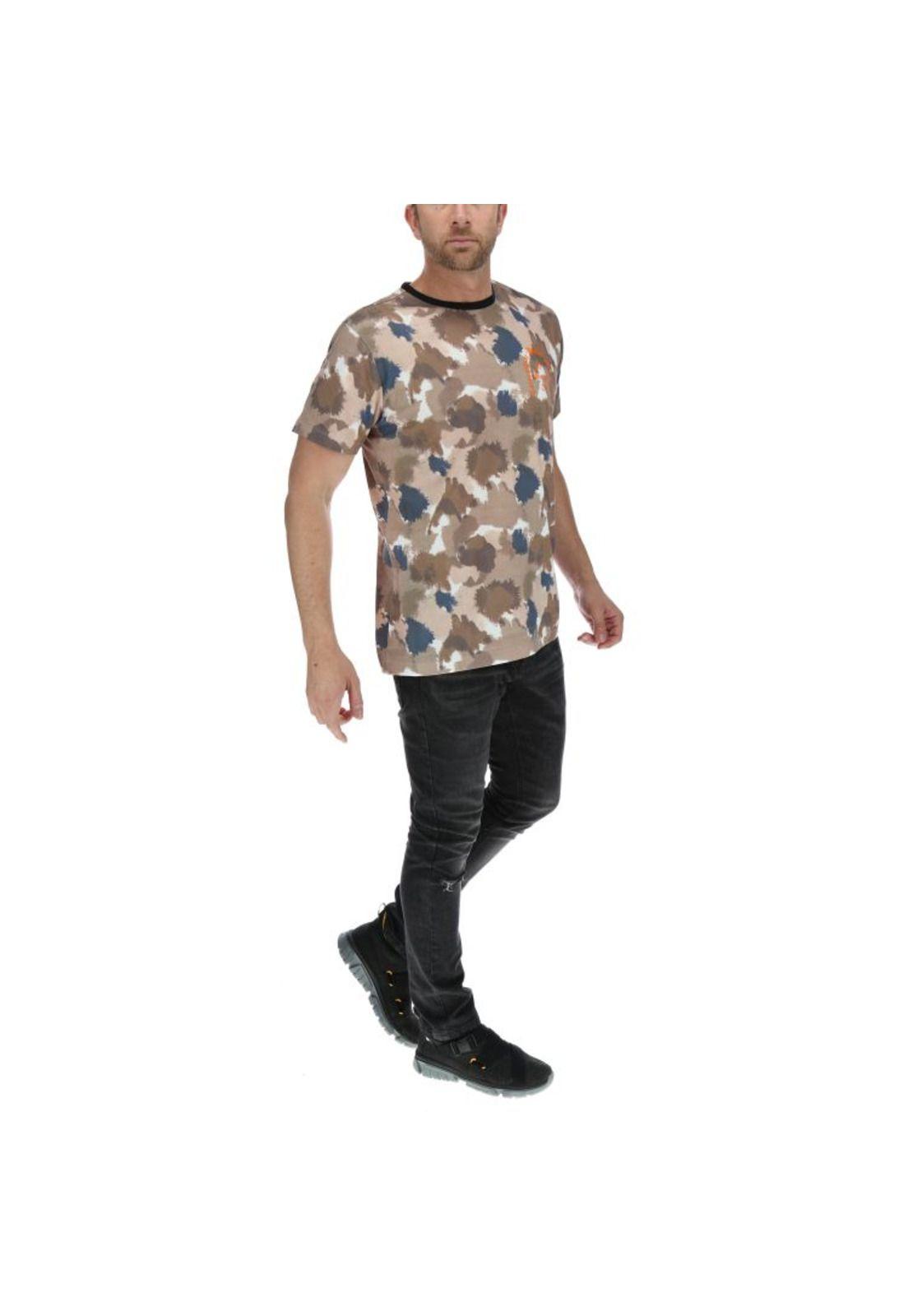 Polera Mc Hombre Camo Overprint Tee Marrón-4
