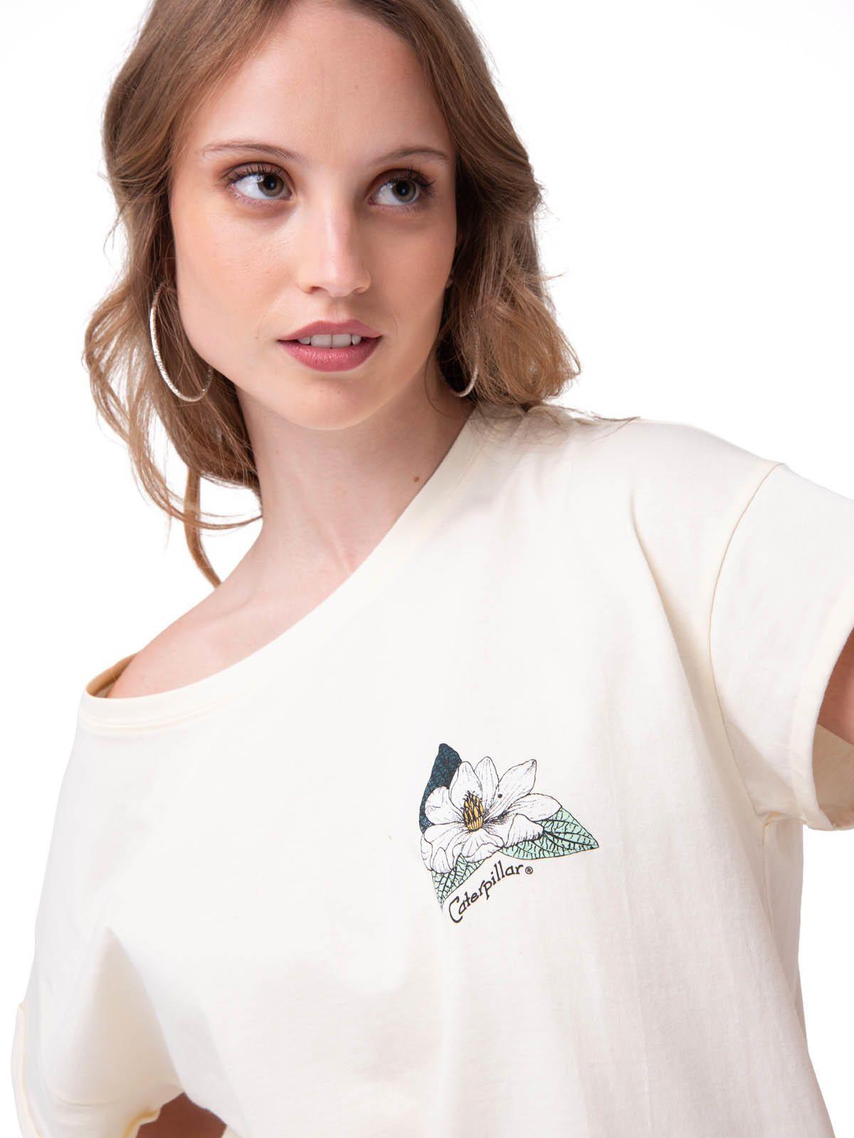 Polera Manga Corta Mujer Botanical Relaxed Blanco-3