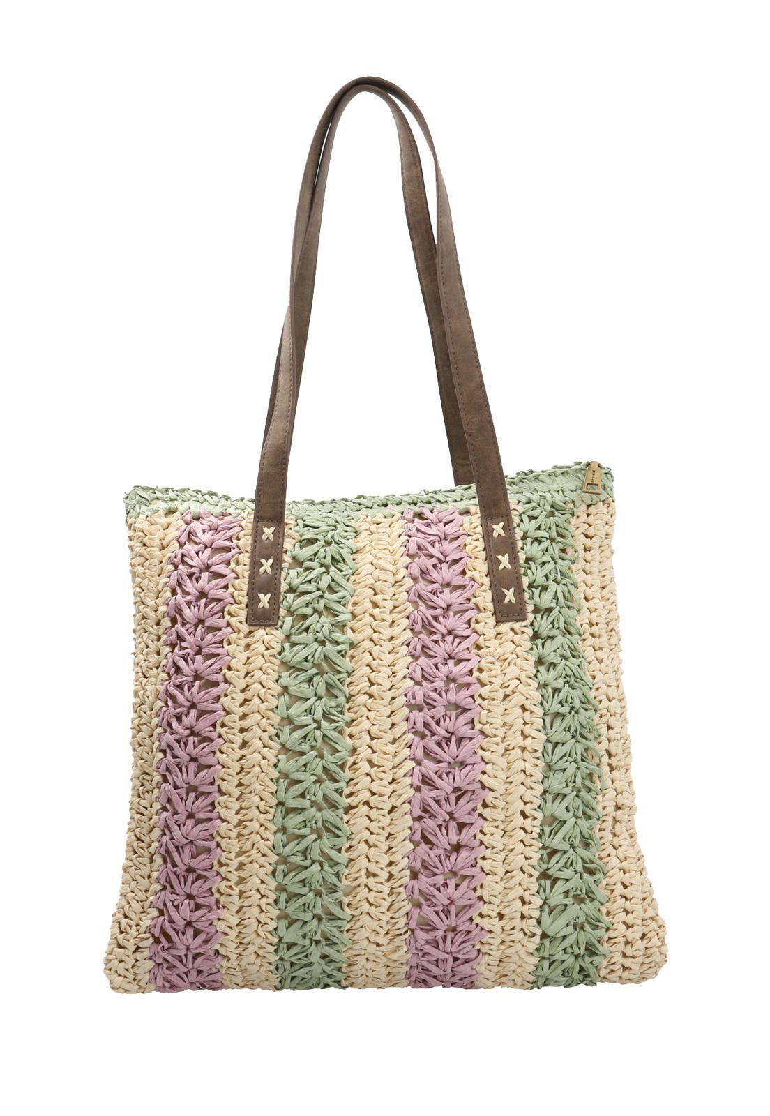 Cartera Beige Beach Tote Mujer-3