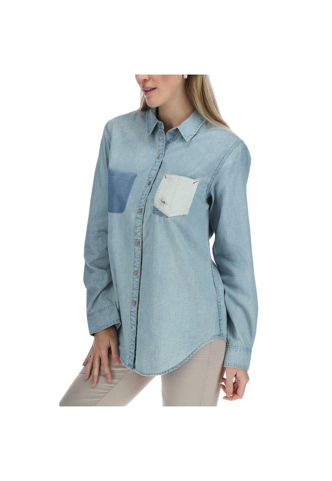 Blusa Manga Larga Mujer Clio Azul-1