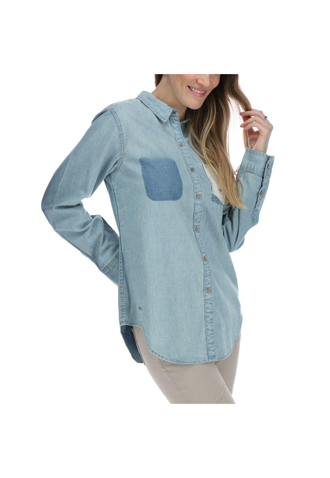 Blusa Manga Larga Mujer Clio Azul-3
