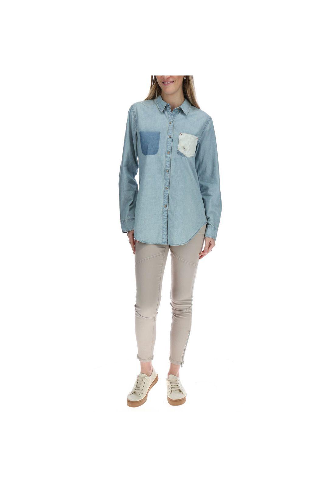 Blusa Manga Larga Mujer Clio Azul-4