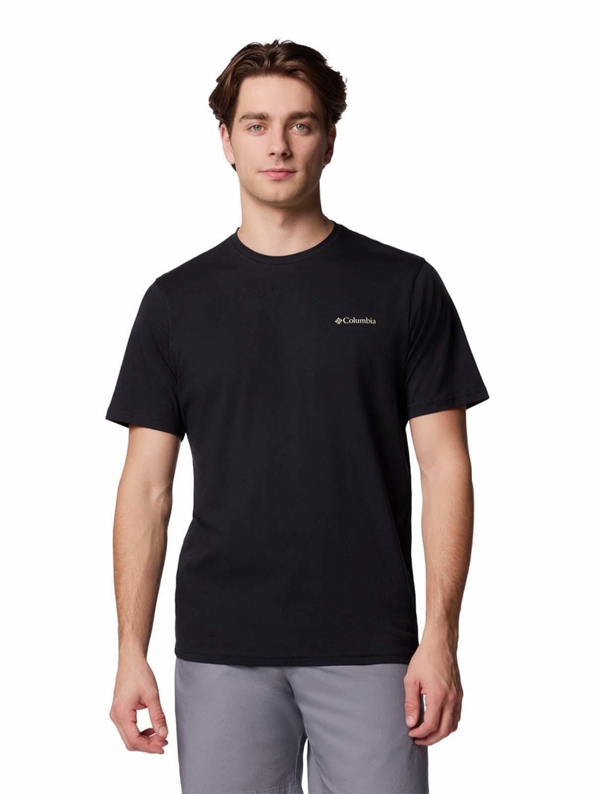 Polera Manga Corta Hombre North Cascades Negro-0