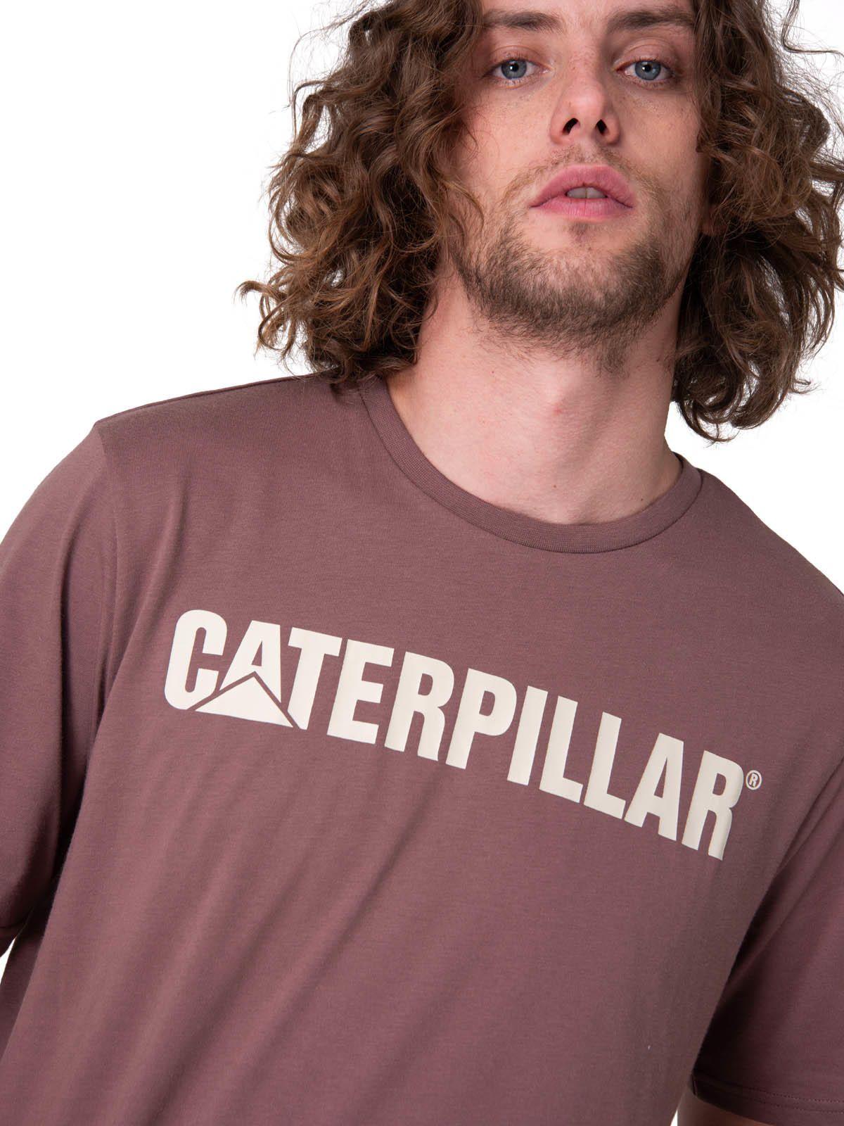 Polera Manga Corta Caterpillar Logo Tee Hombre Café-4