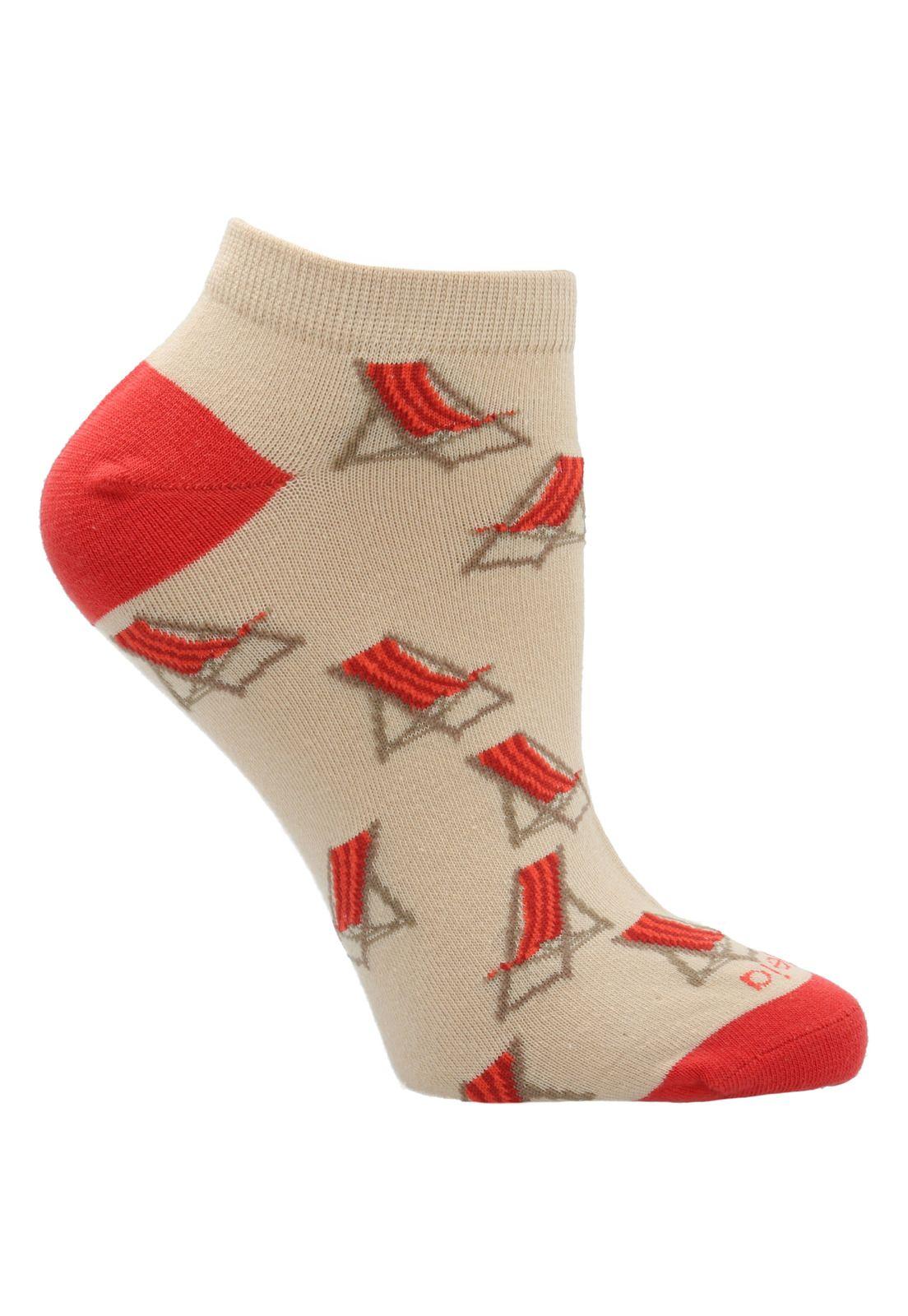 Calcetin Crema Ped Chairs Mujer-0