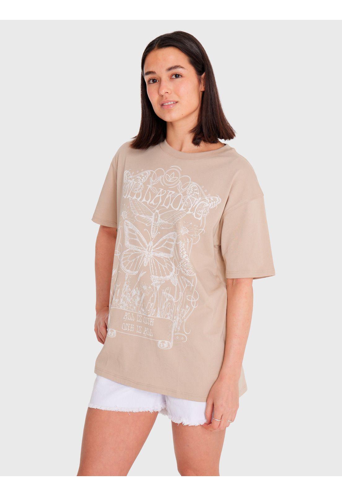 Polera Mujer Boyfriend Butterfly Beige-1
