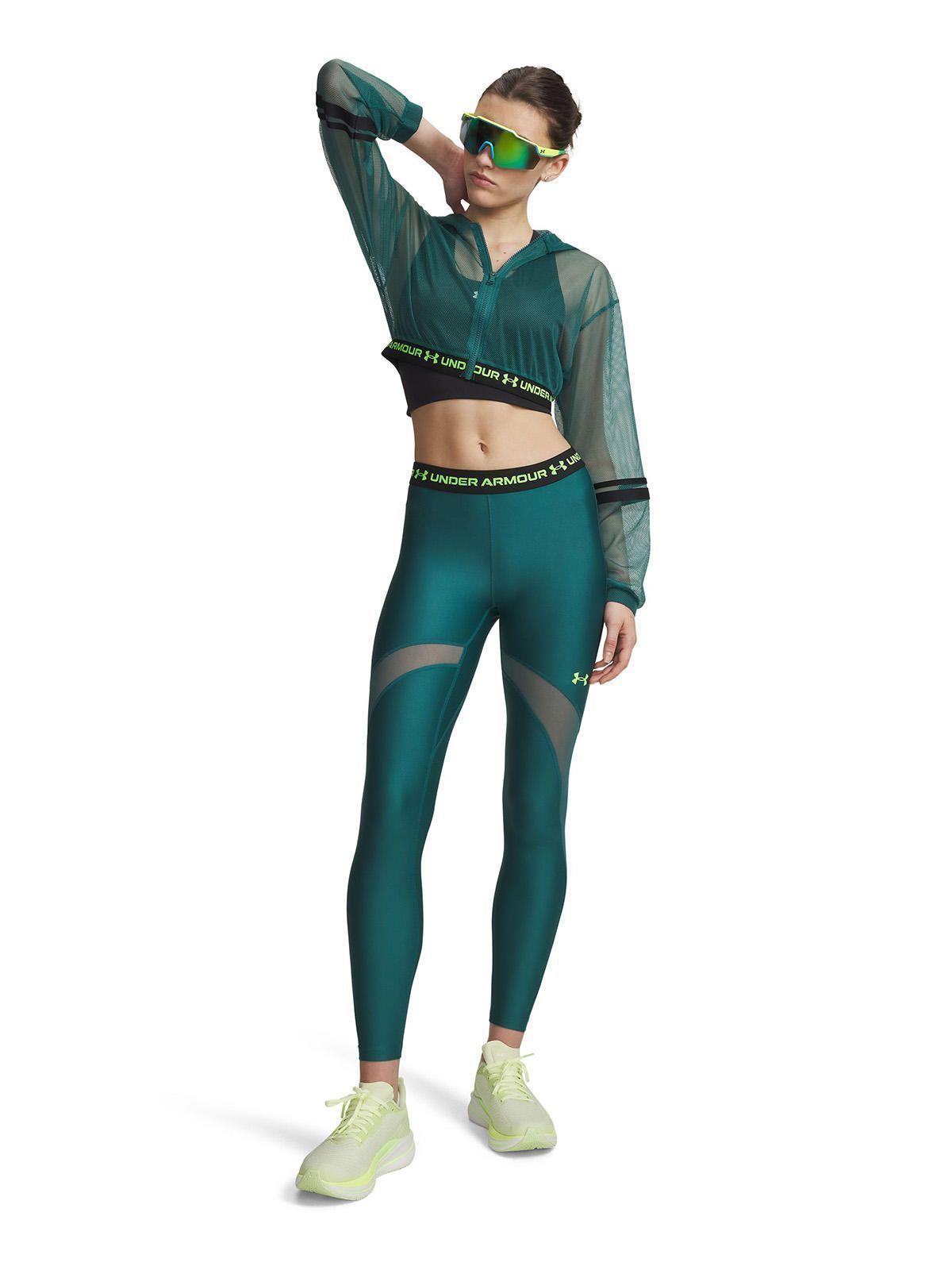 Calza Mujer Heatgear Mesh Leggings Verde-3