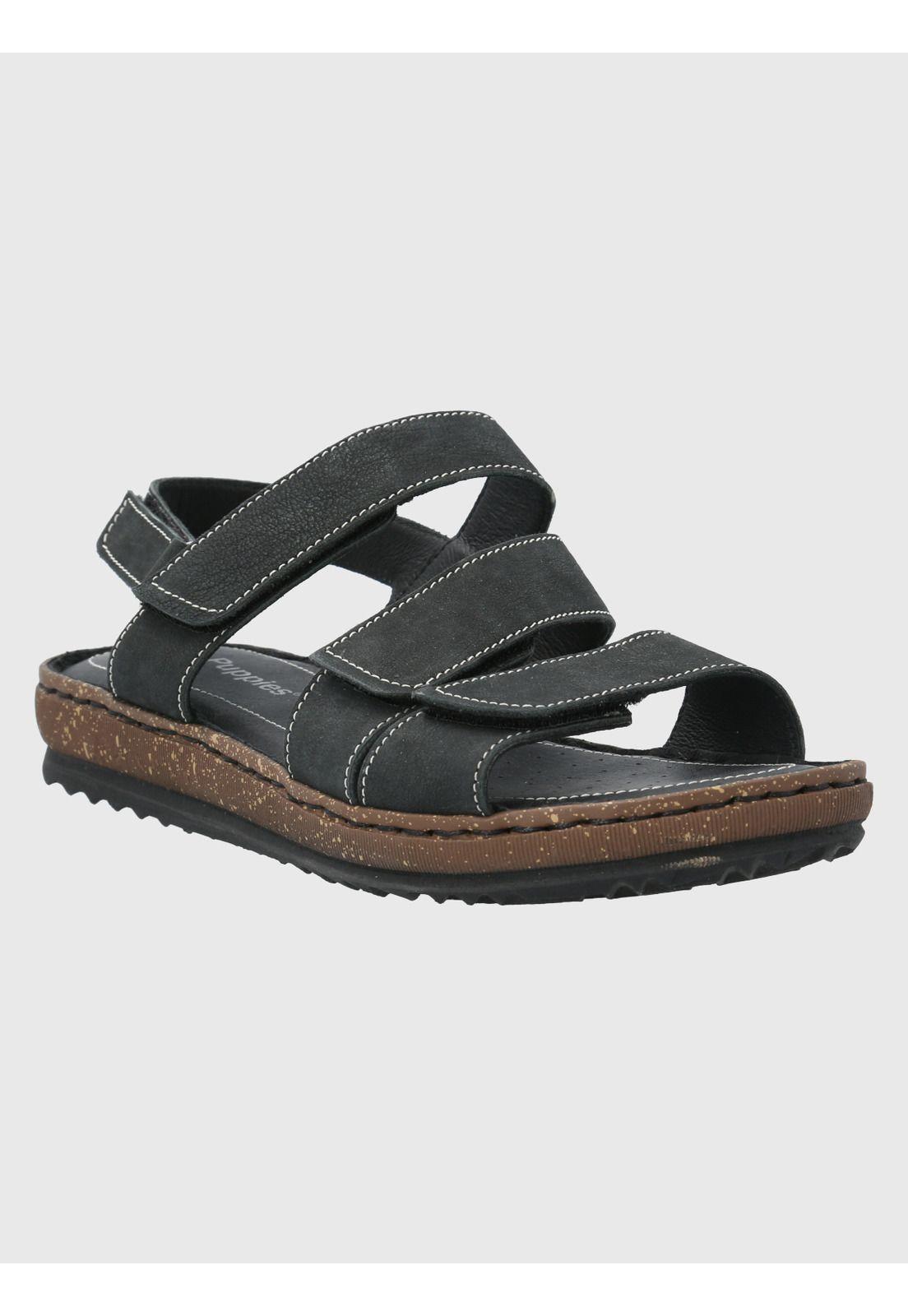 Sandalia Cuero Negro Mujer Apricot -0