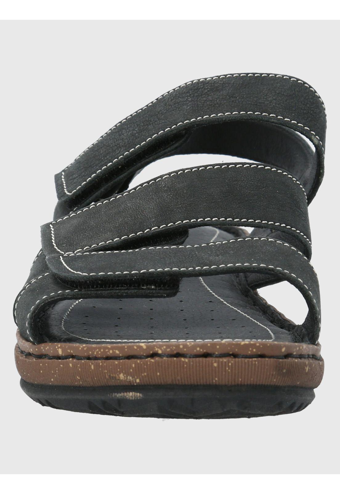 Sandalia Cuero Negro Mujer Apricot -3