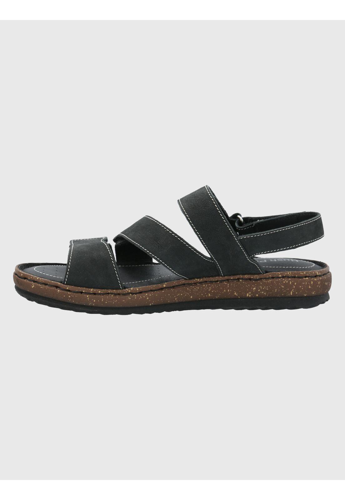 Sandalia Cuero Negro Mujer Apricot -5