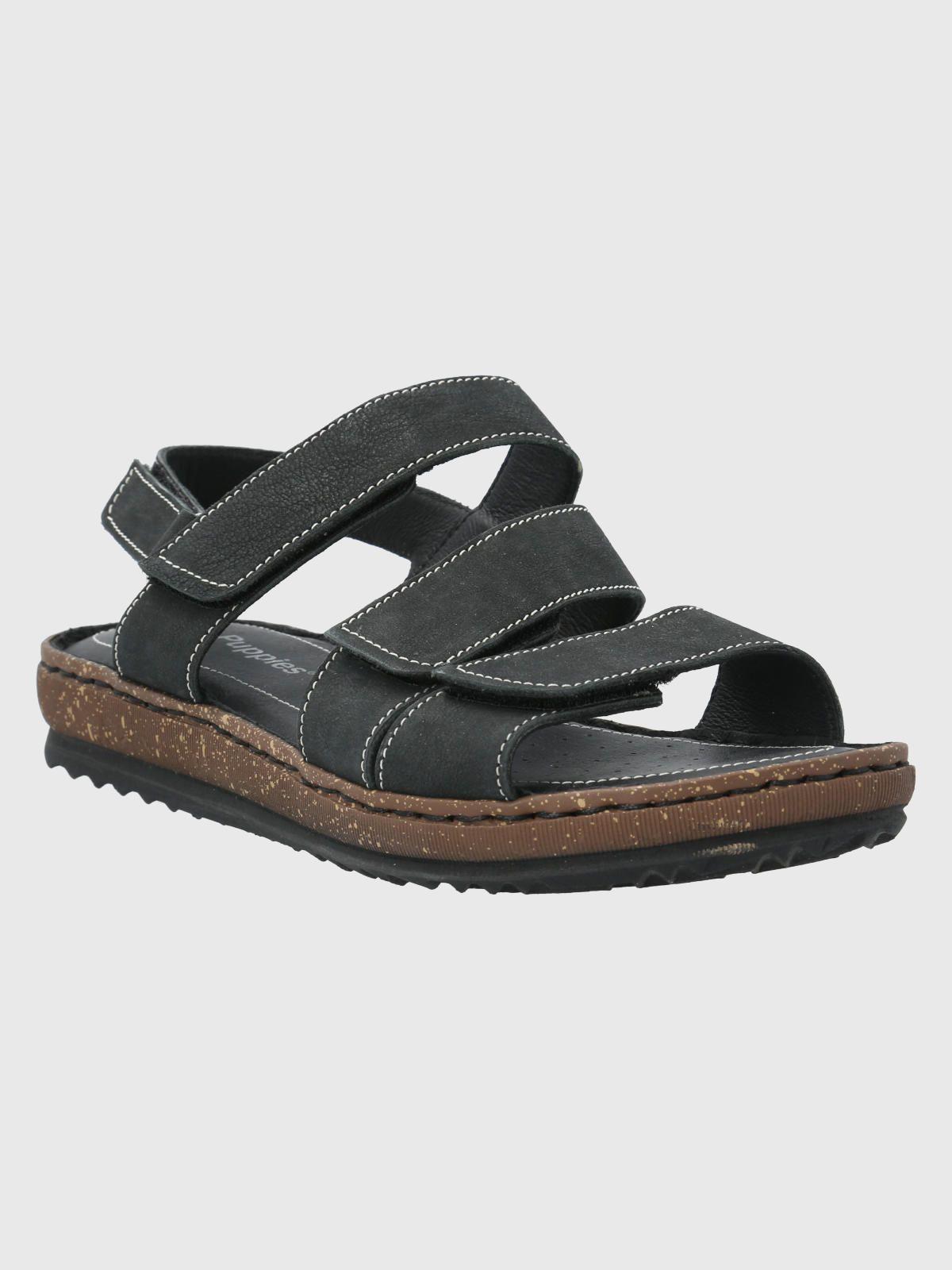 Sandalia Cuero Negro Mujer Apricot -0