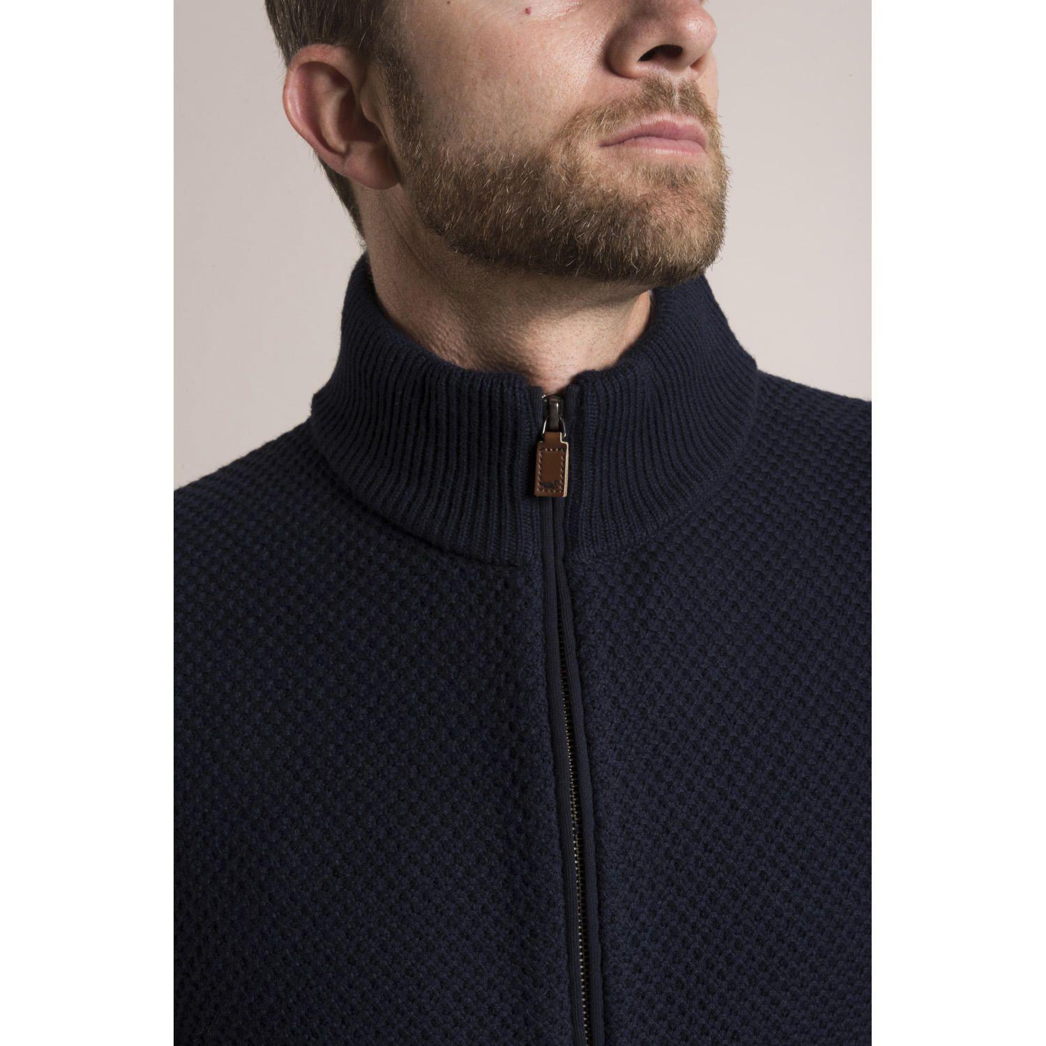 Cardigan PanalRockford Azul Petróleo-3