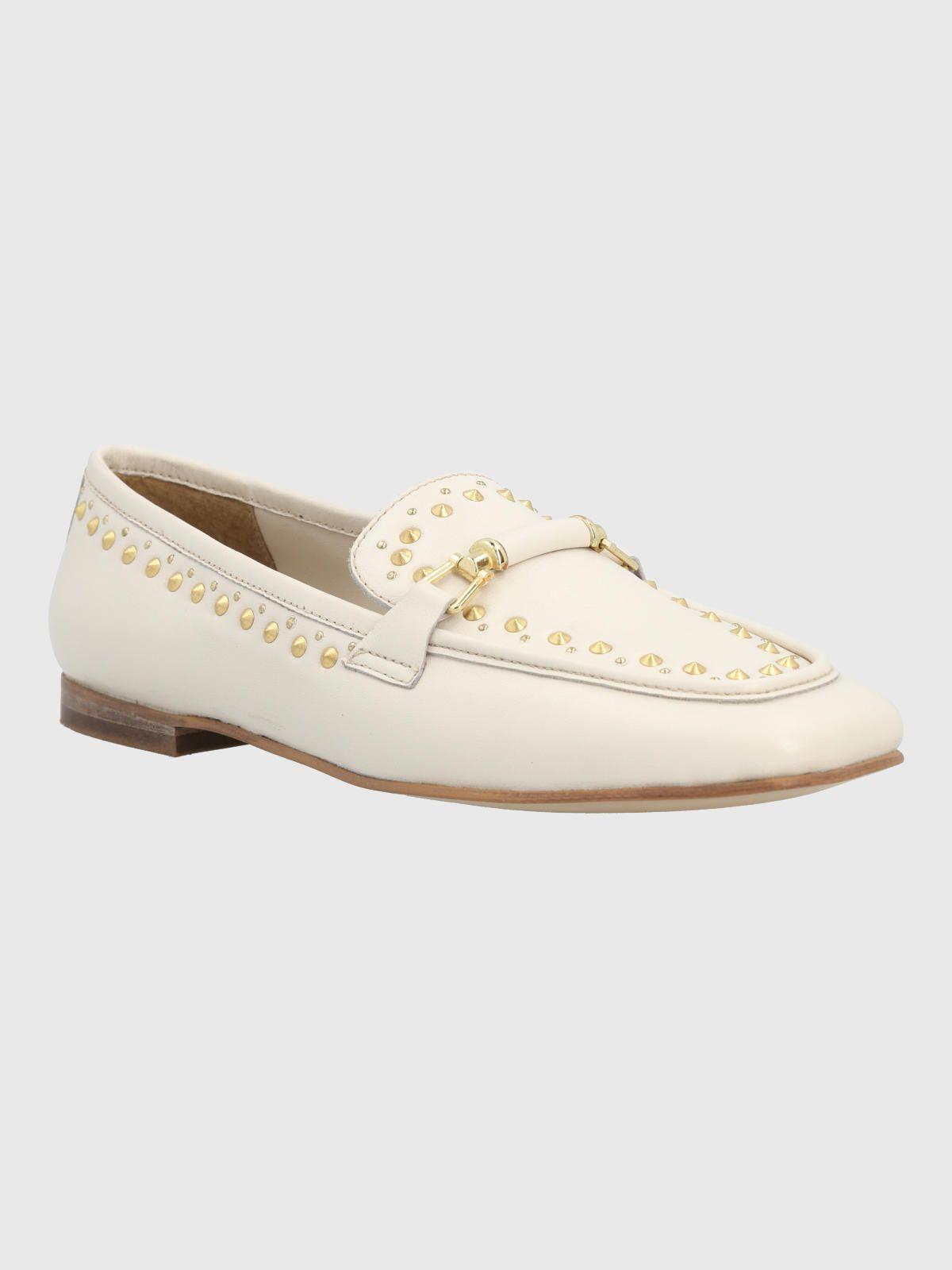 Mocasin Cuero Mujer Golden Days Blanco-0
