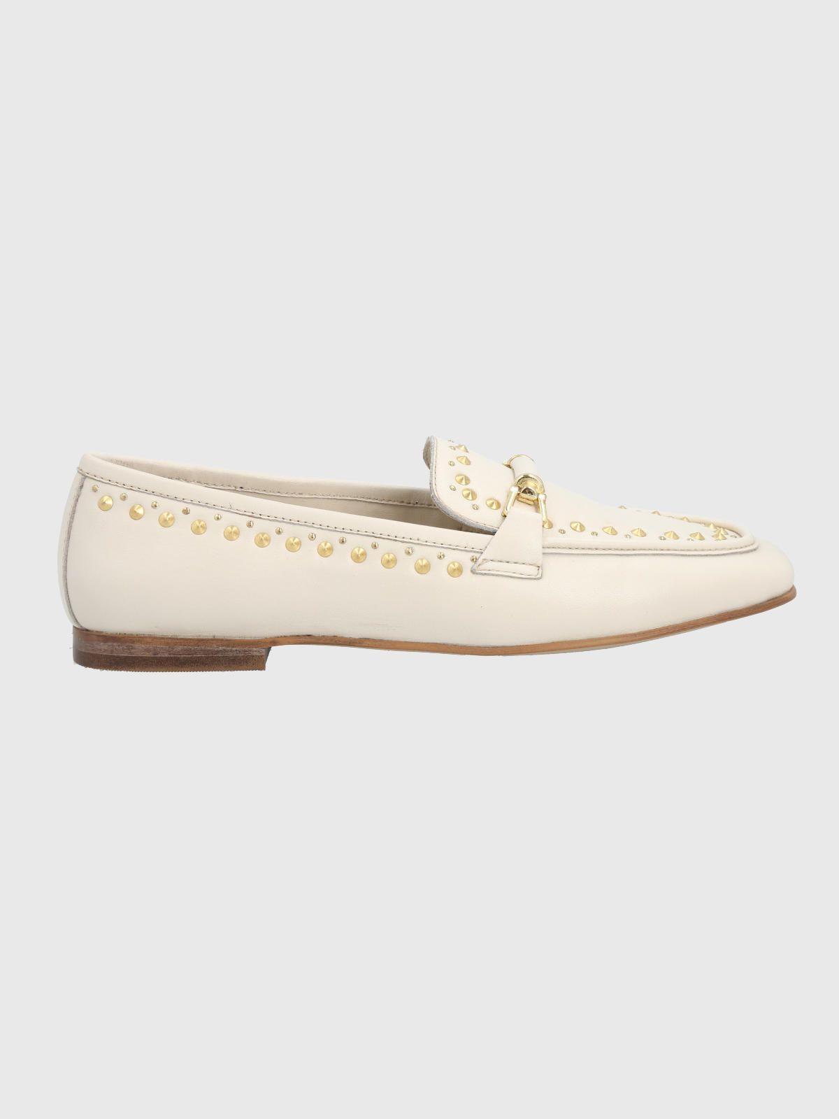 Mocasin Cuero Mujer Golden Days Blanco-1