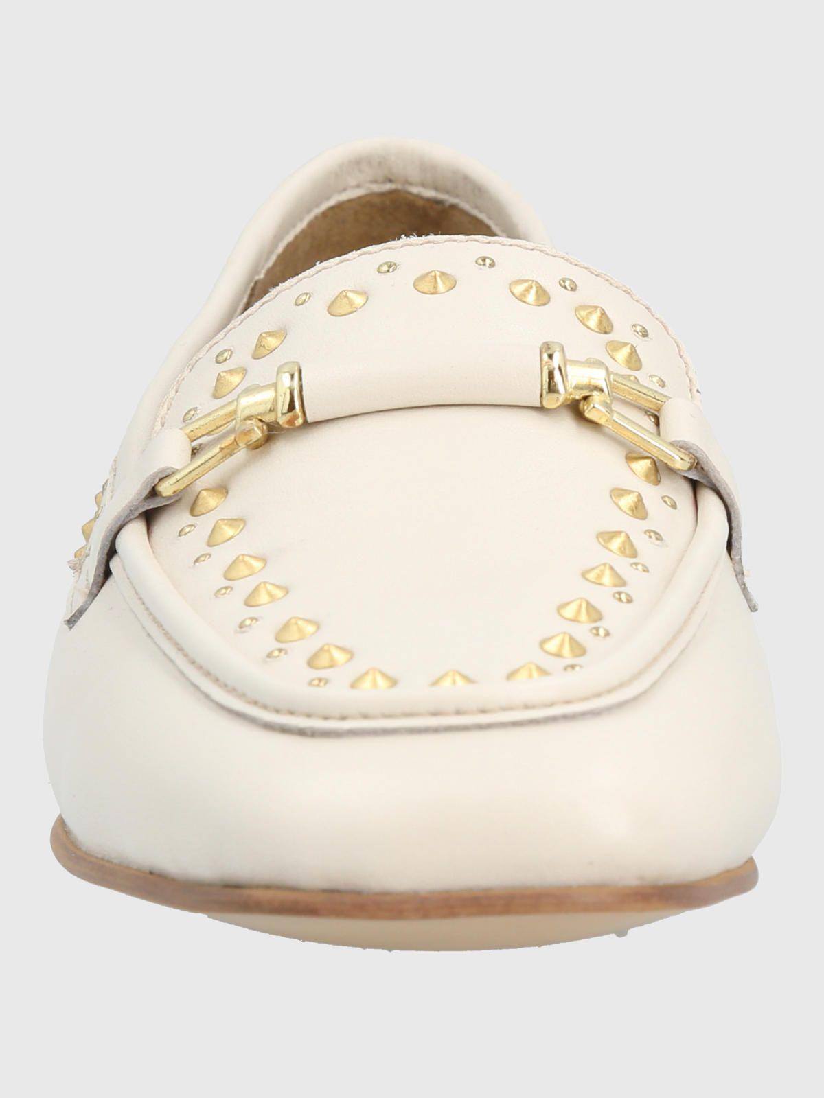 Mocasin Cuero Mujer Golden Days Blanco-3