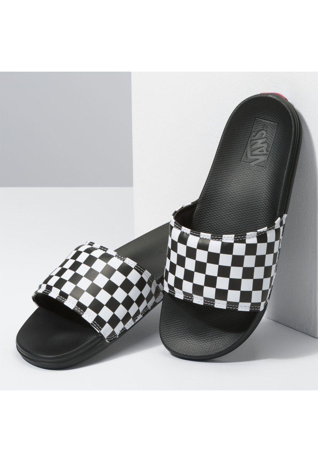 Sandalia Hombre La Costa Slide-On Checker Wht/Blk-3
