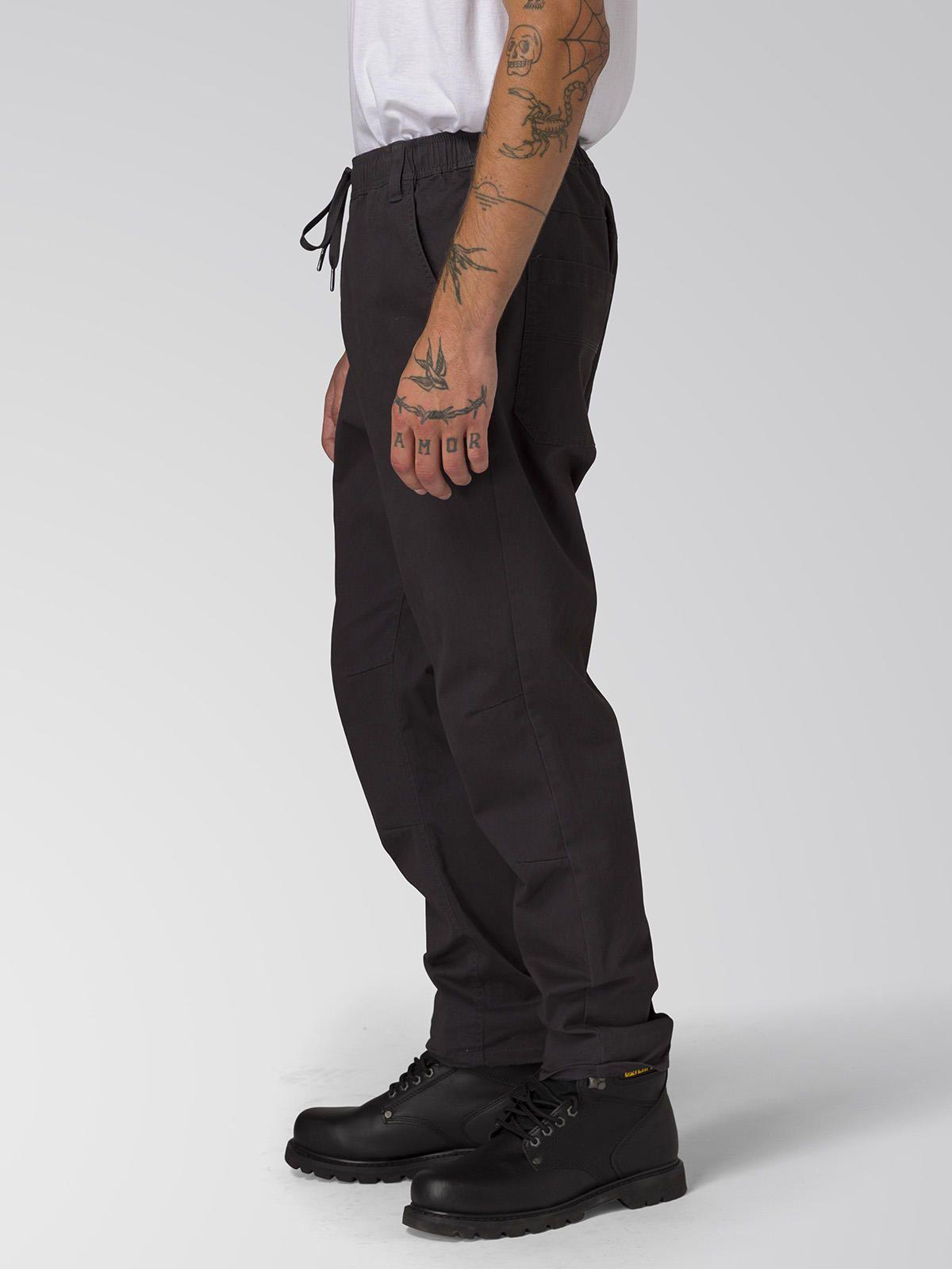 Pantalón Twill Hombre Stretch Utility Negro-6