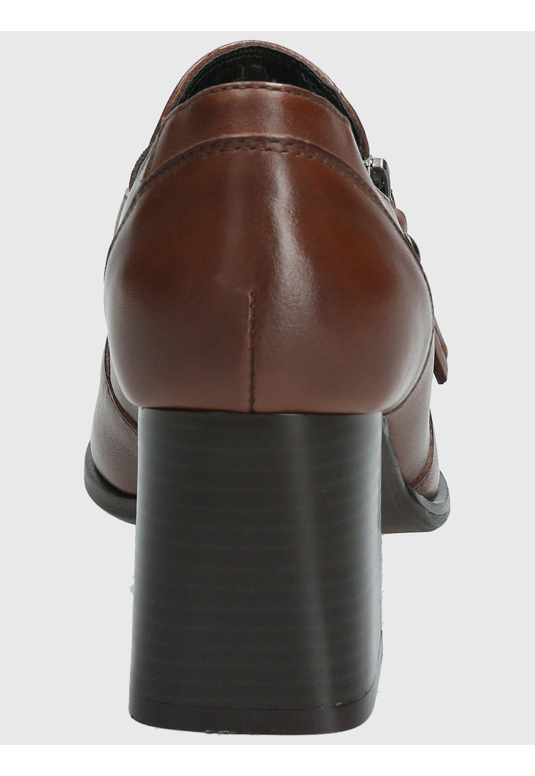 Zapato Cuero Mujer Pomell Café-6