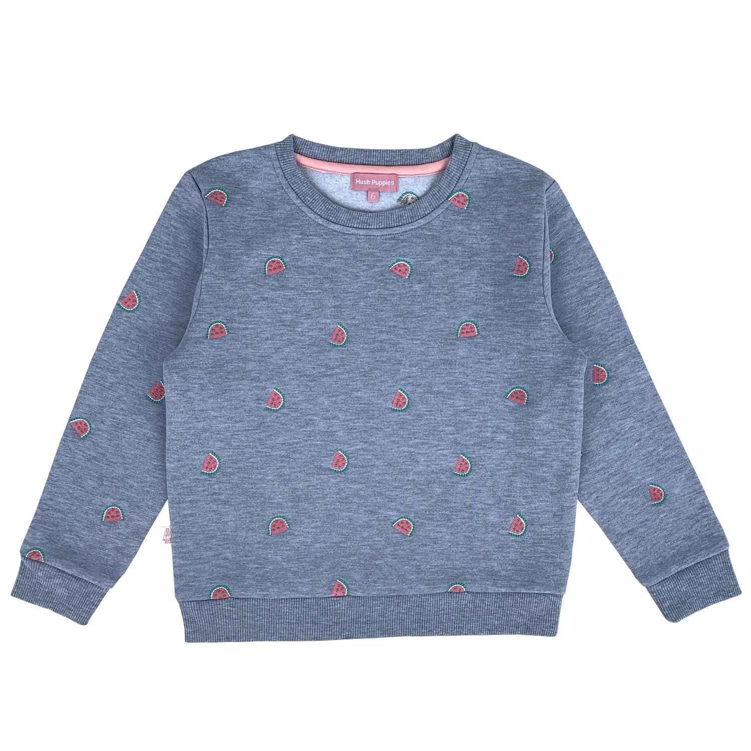 Polerón Frutas Niña Algodón Gris-0