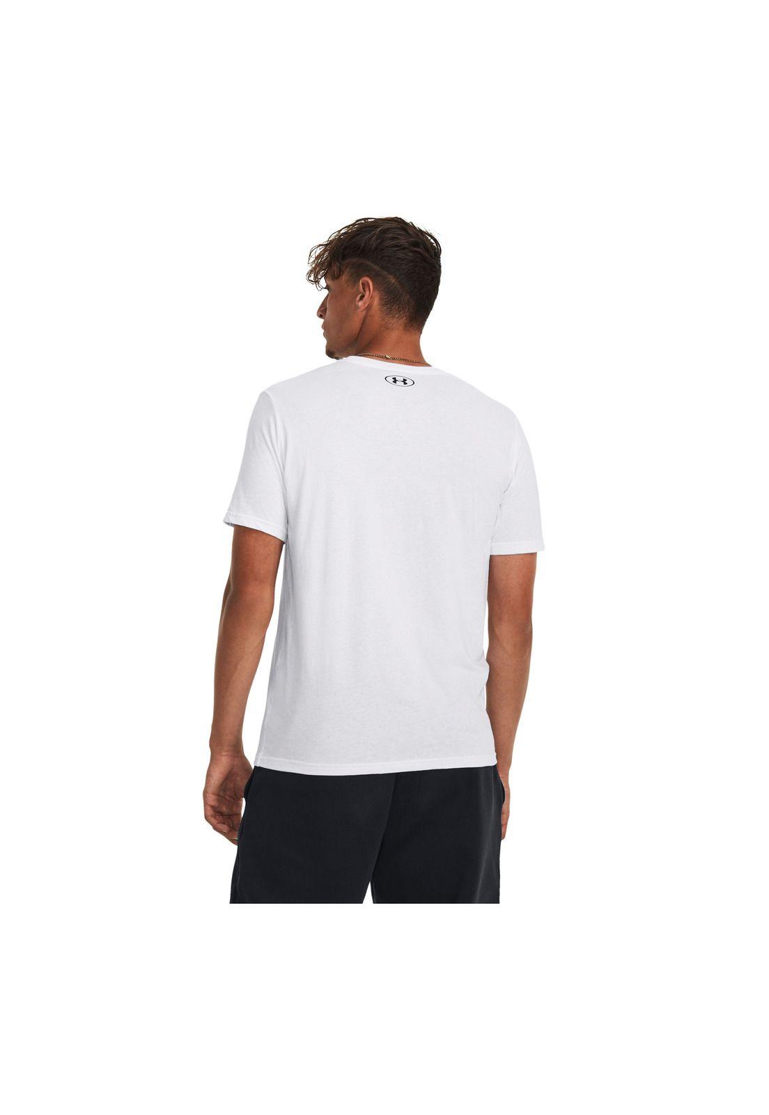 Polera UA Camo Chest Stripe hombre Blanco-4