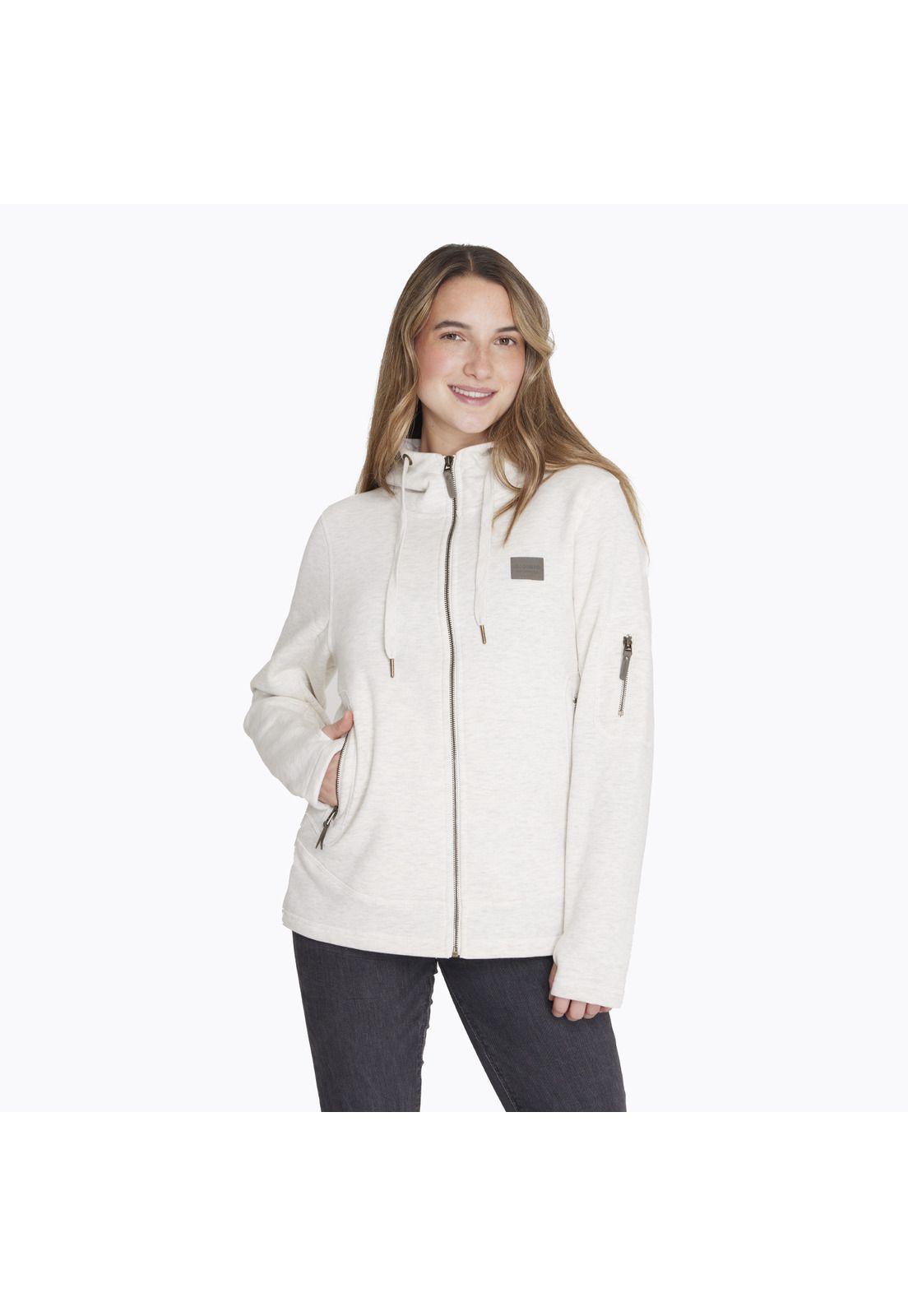 Polerón Full Zipper Hoodie S Blanco Mujer-0