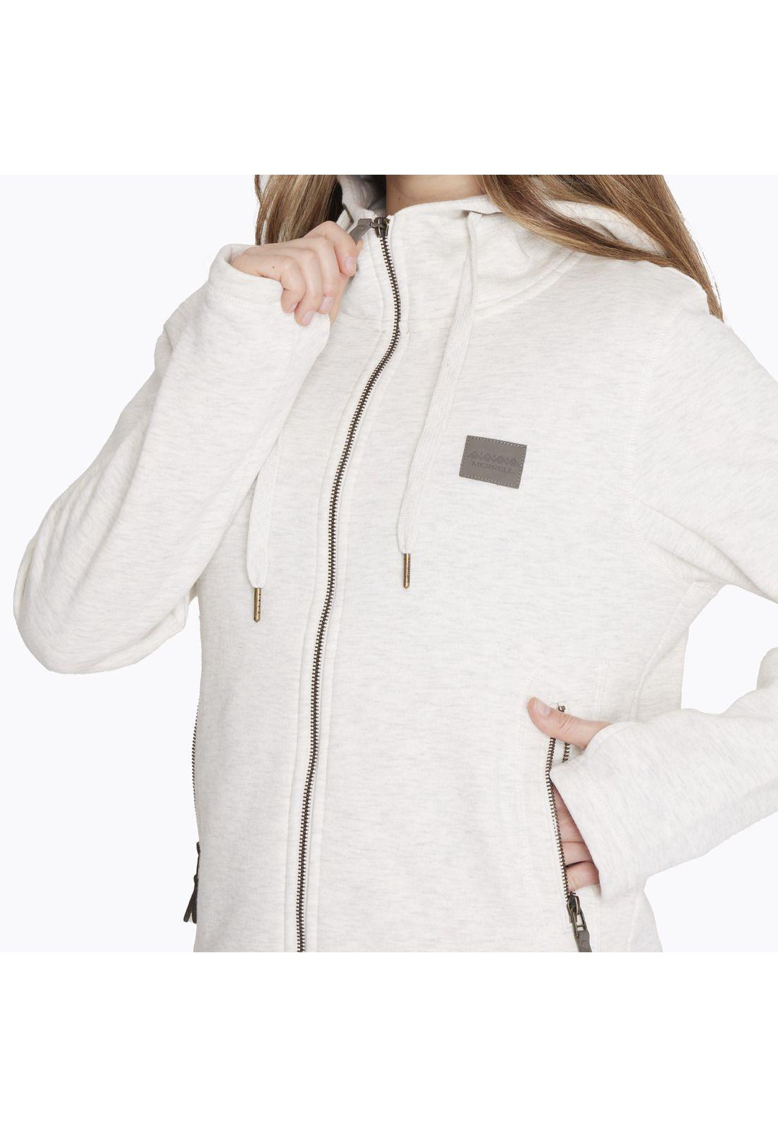 Polerón Full Zipper Hoodie S Blanco Mujer-5