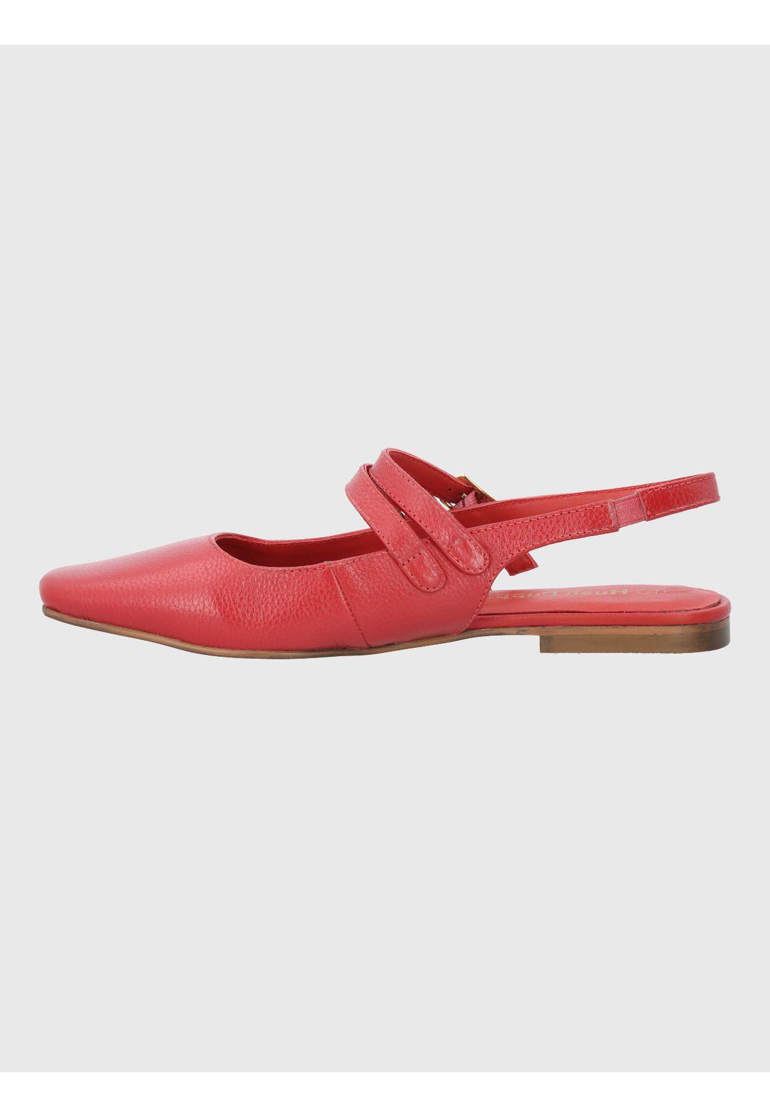 Ballerina Cuero Mujer Clementine Roja-5