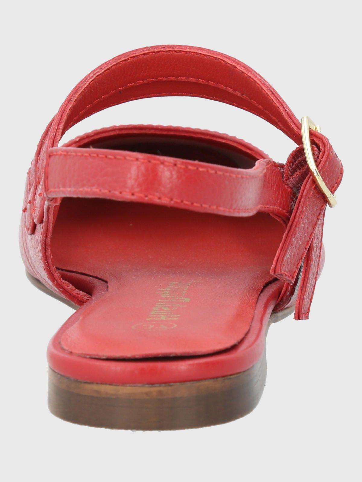 Ballerina Cuero Mujer Clementine Roja-6