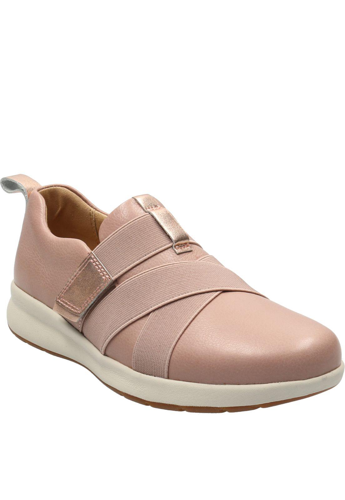 Zapatilla Cuero Mujer Spinal Elastic Rosa-0
