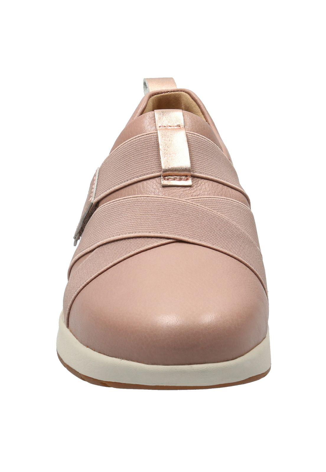 Zapatilla Cuero Mujer Spinal Elastic Rosa-2