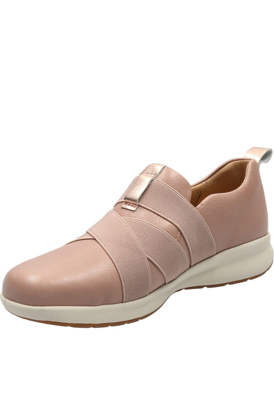 Zapatilla Cuero Mujer Spinal Elastic Rosa-3