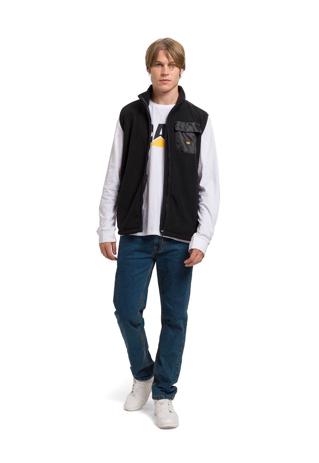 Polar Sin Mangas Fleece Utility Hombre Negro Cat-0
