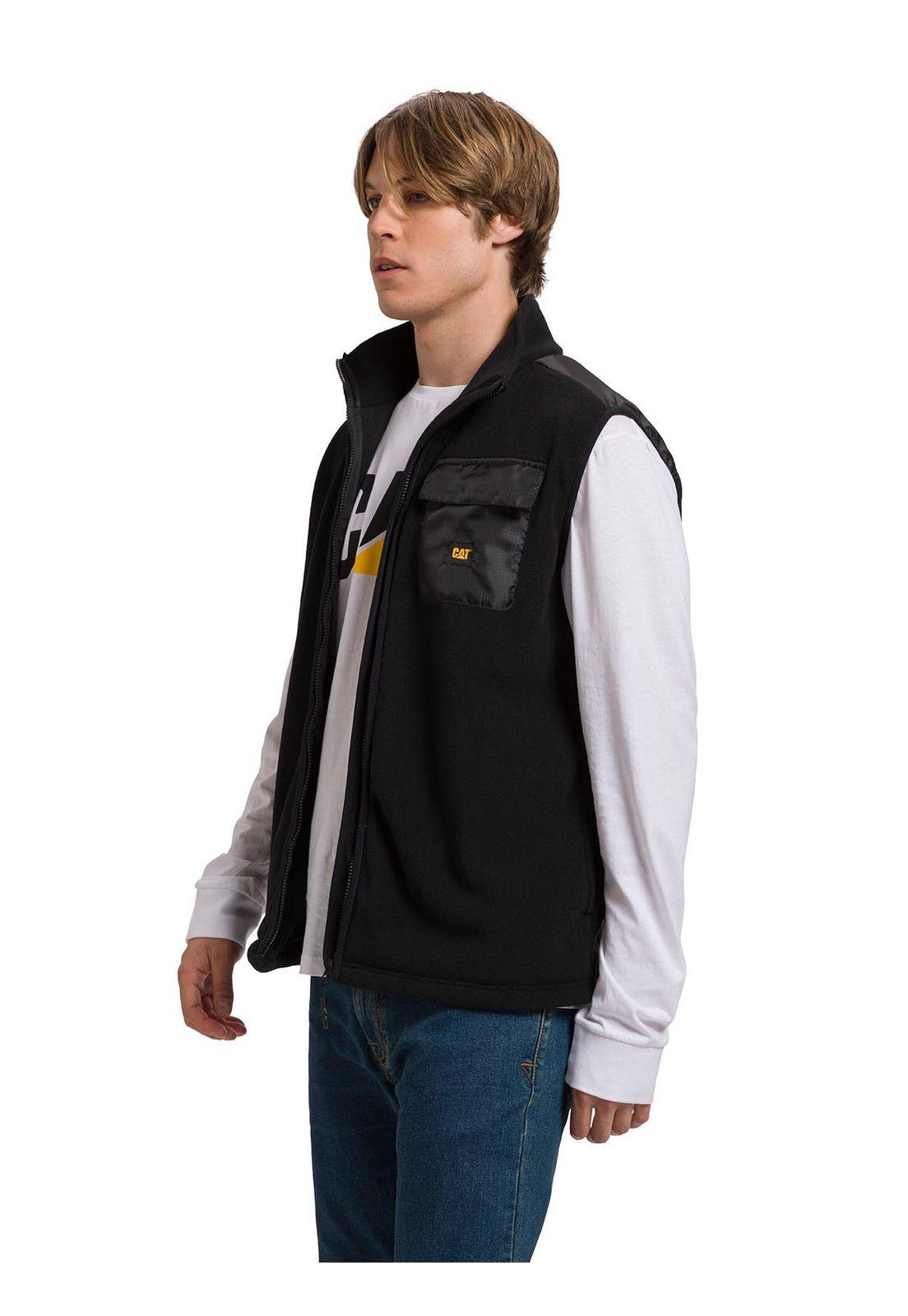 Polar Sin Mangas Fleece Utility Hombre Negro Cat-1